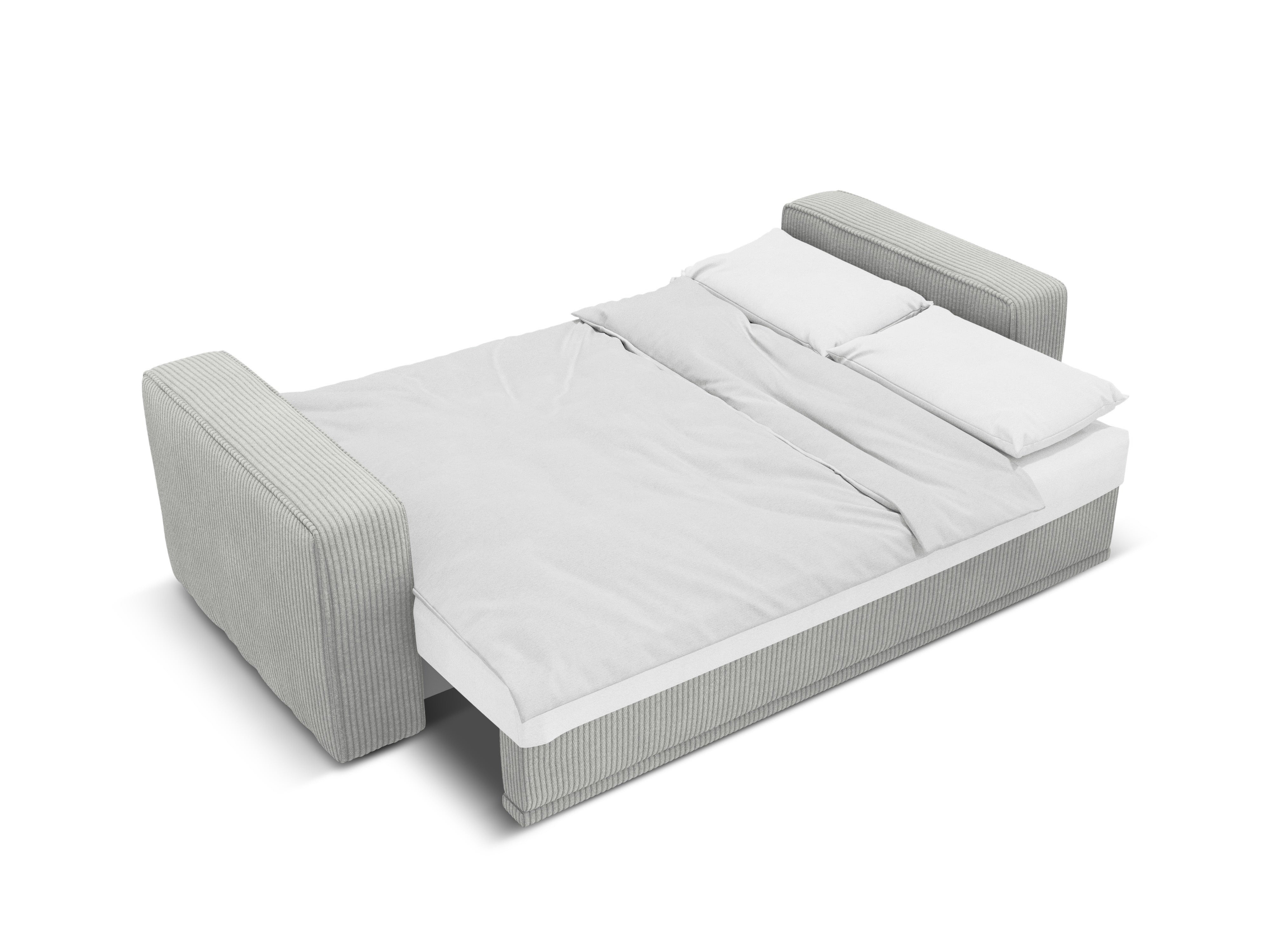 Left-sided corner sofa bed RIBES gray corduroy