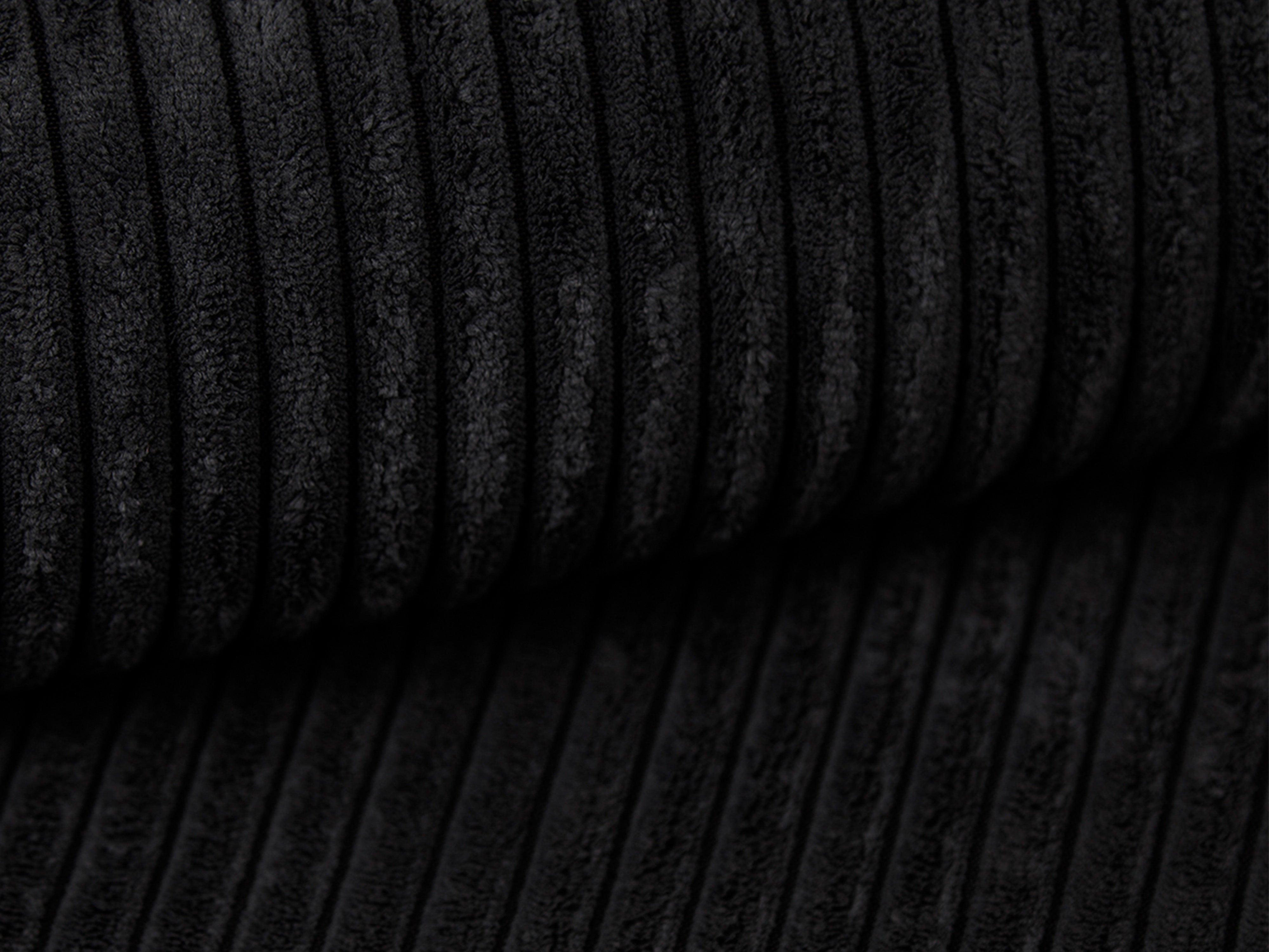 Left-sided corner sofa bed RIBES black corduroy