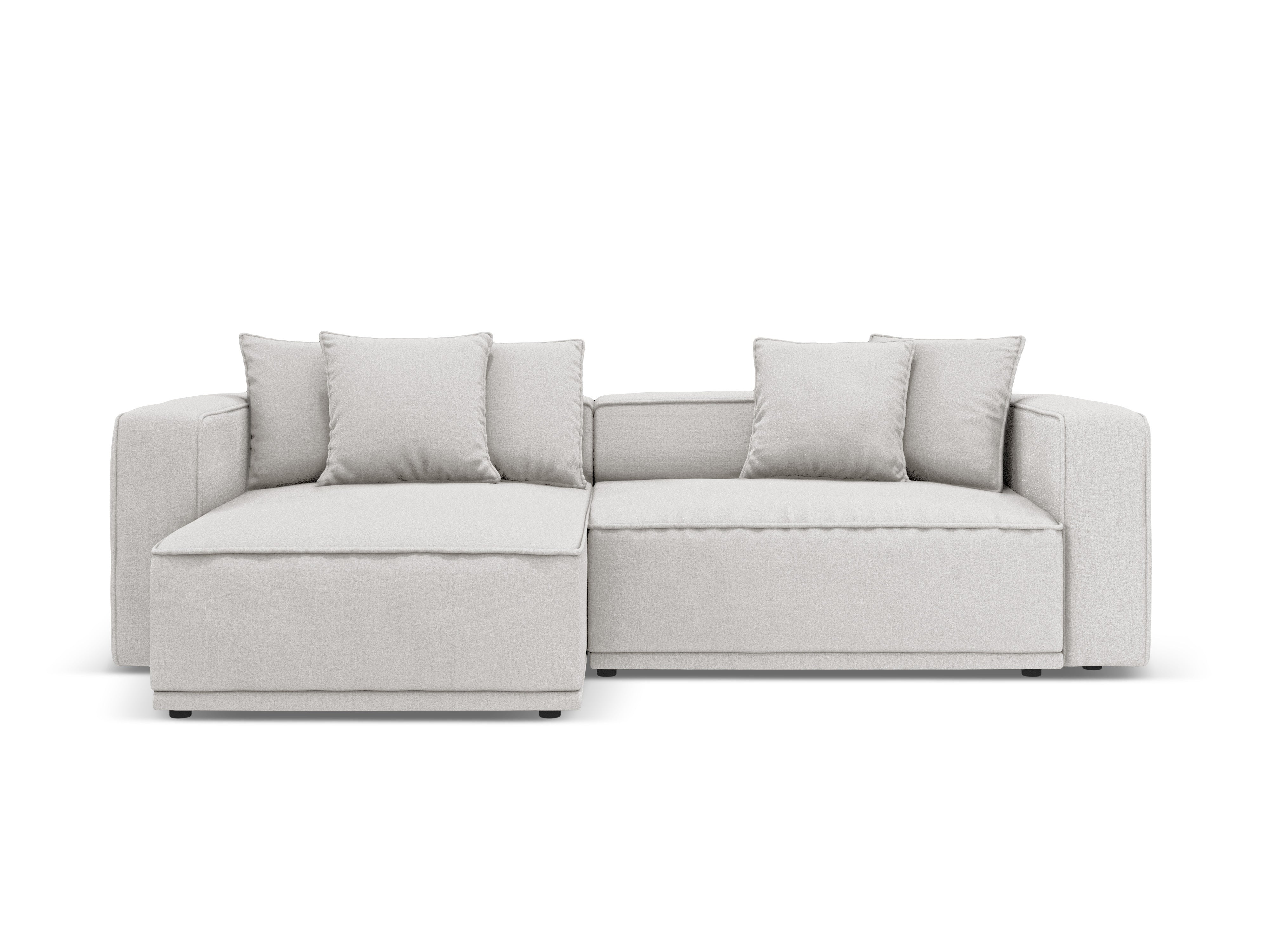 Left-sided corner sofa bed RIBES silver chenille