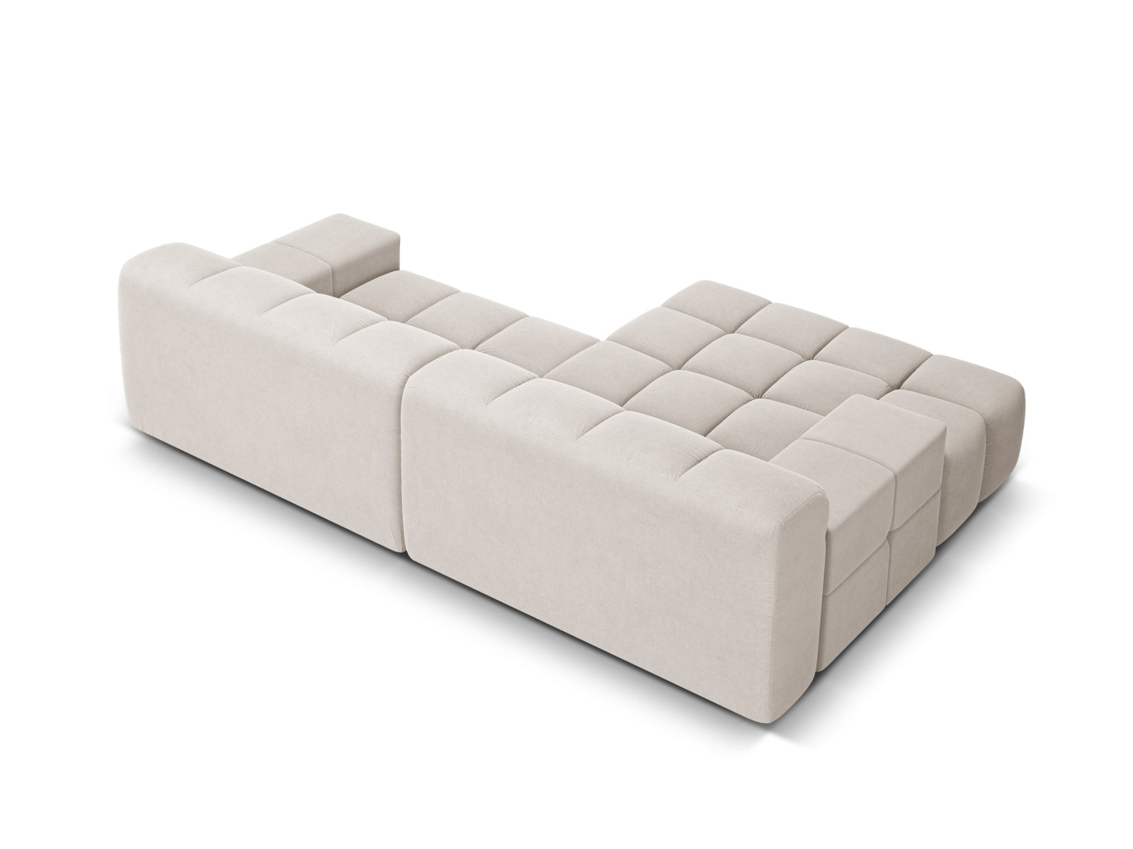 Left-facing 2-seater corner sofa AGAVE light beige chenille