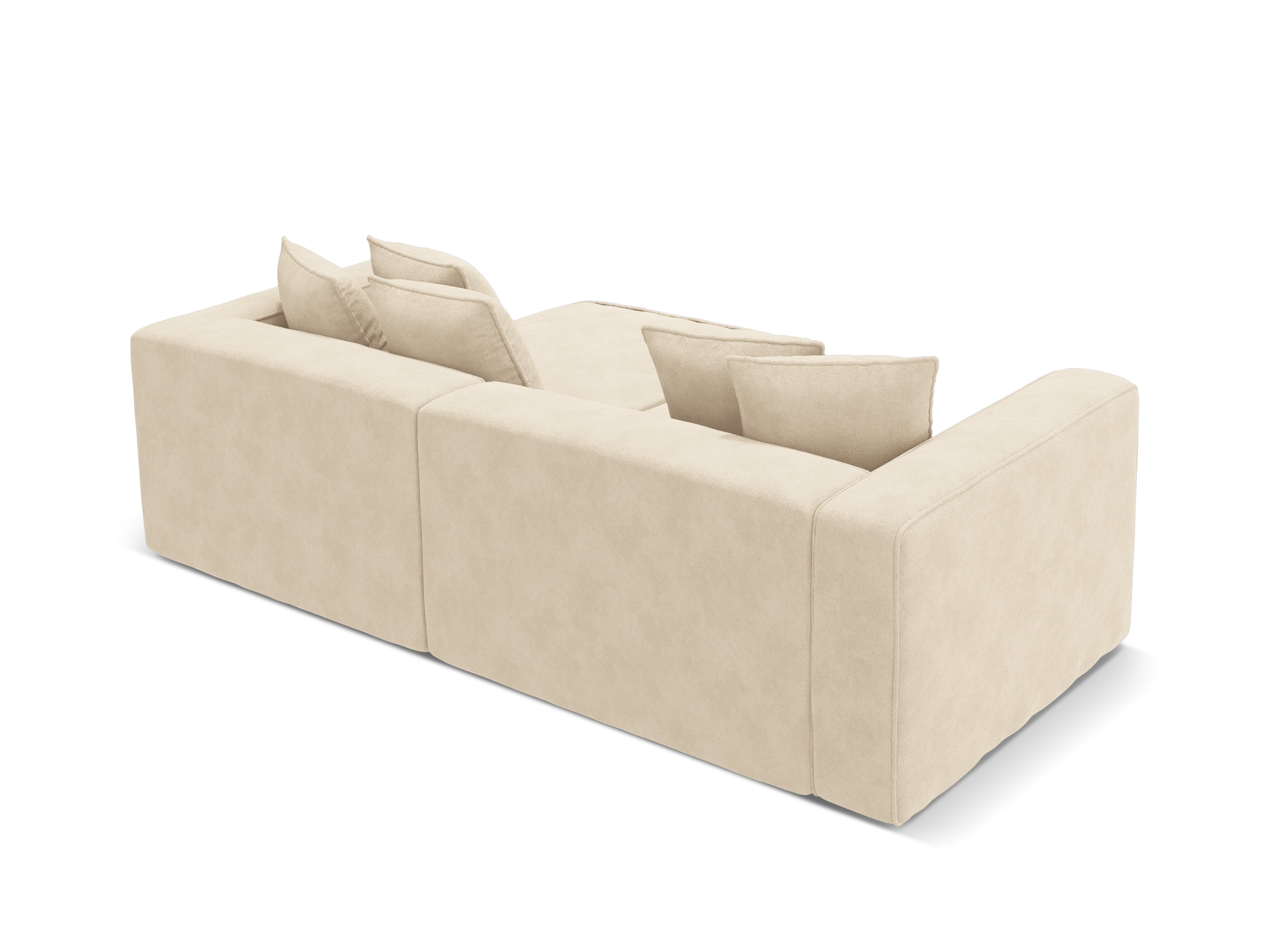 Right-facing velvet corner sofa bed RIBES light beige