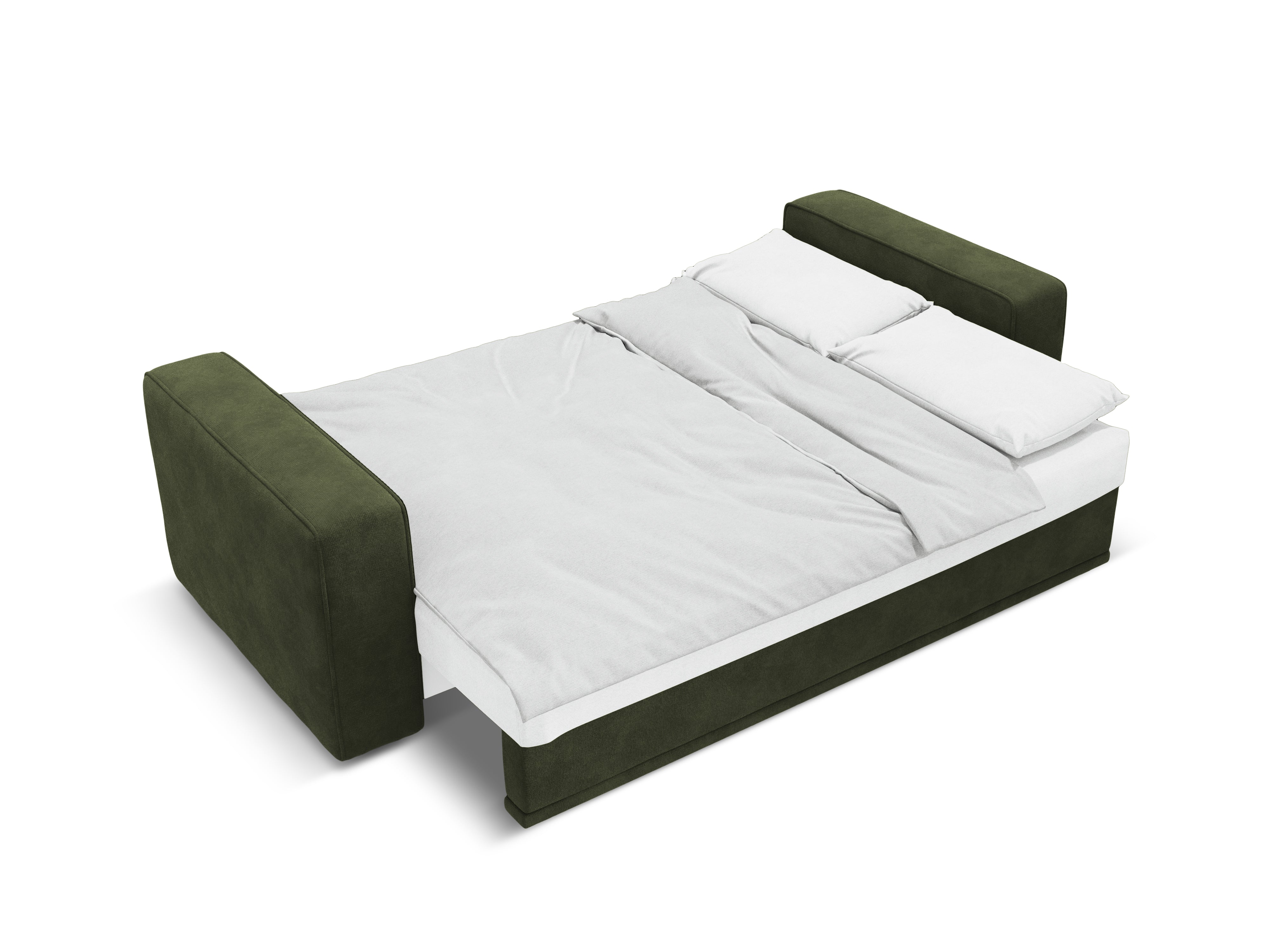 Right-facing velvet corner sofa bed RIBES green