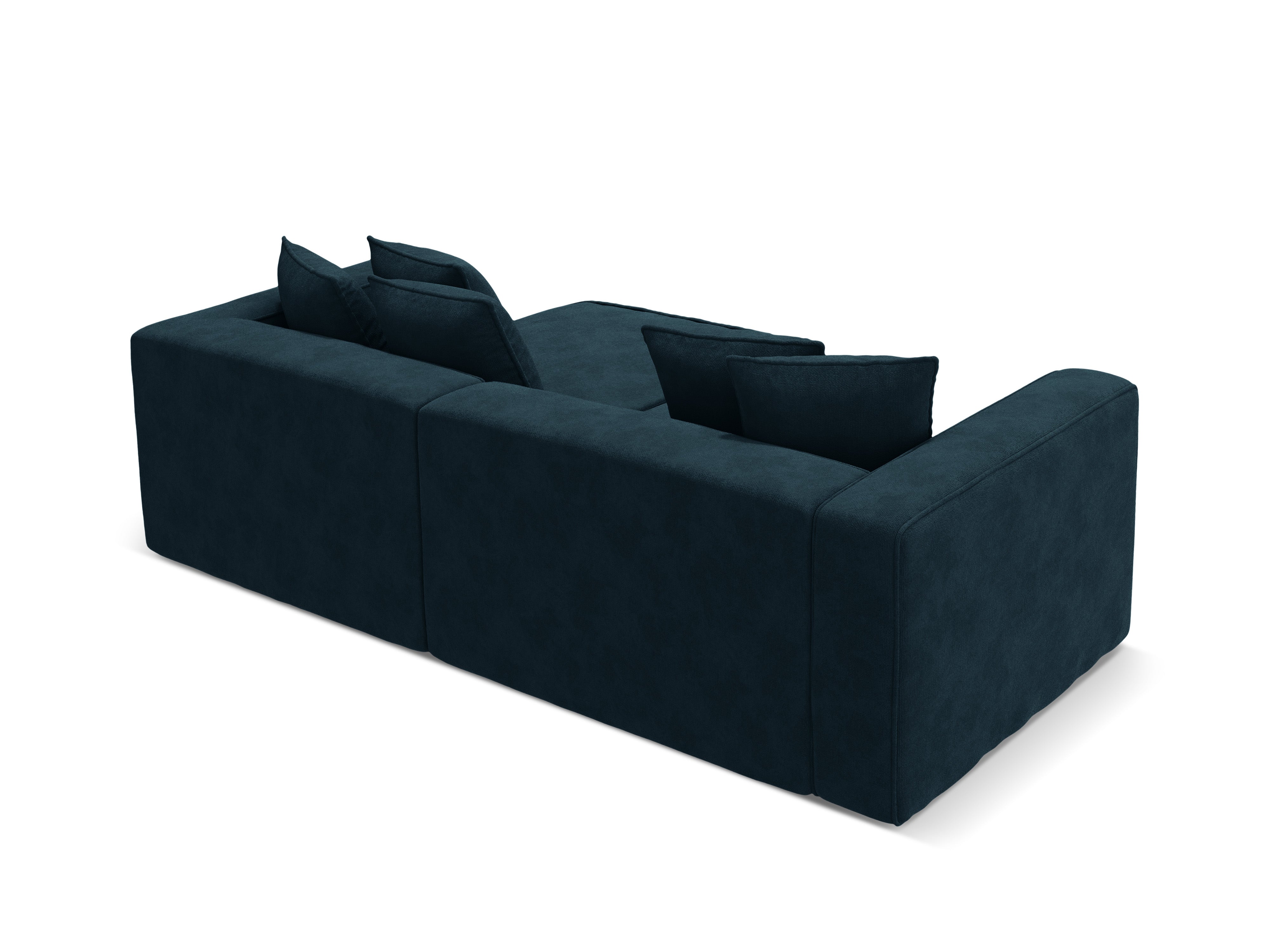 Right-facing velvet corner sofa bed RIBES petrol blue