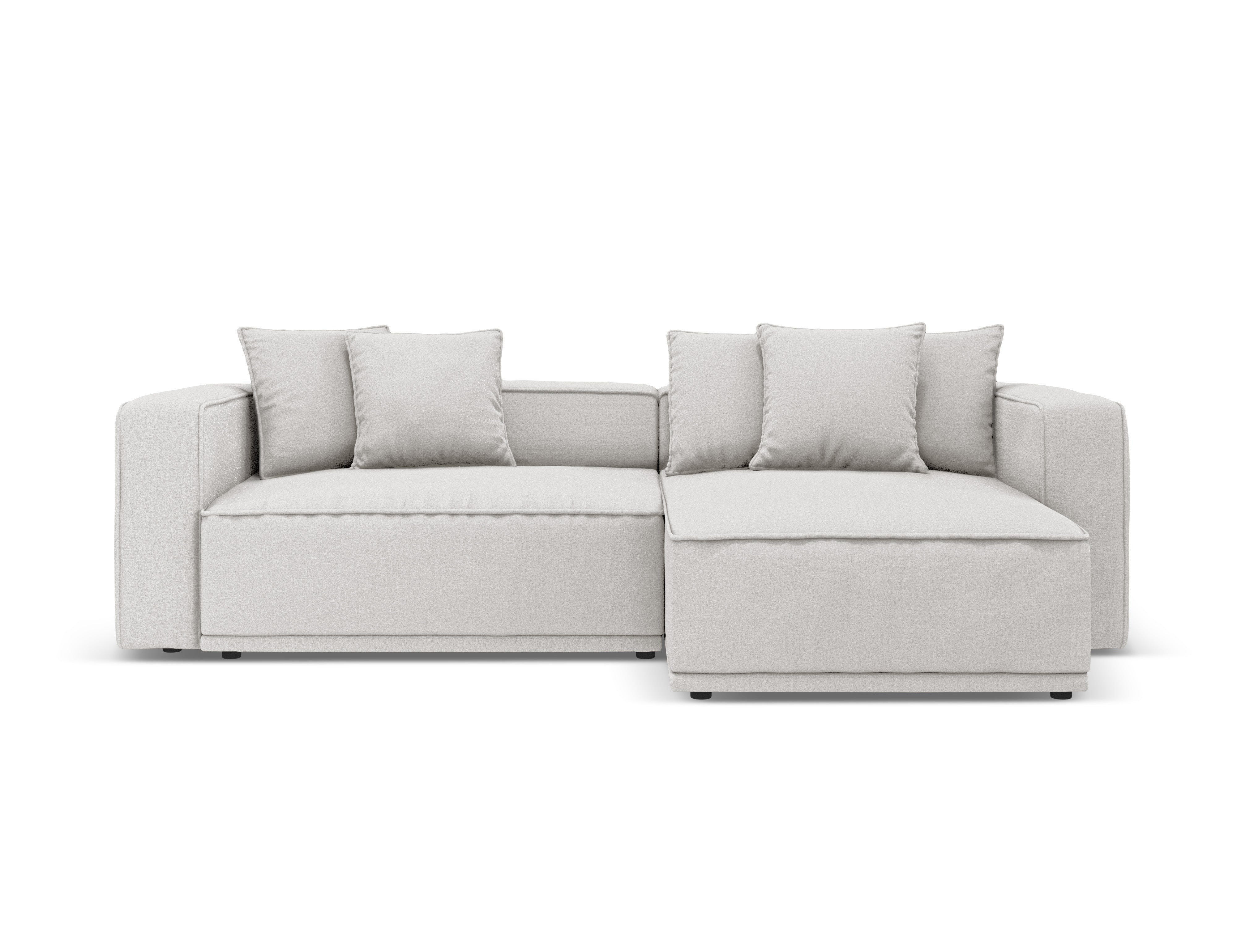 Right-sided corner sofa bed RIBES silver chenille