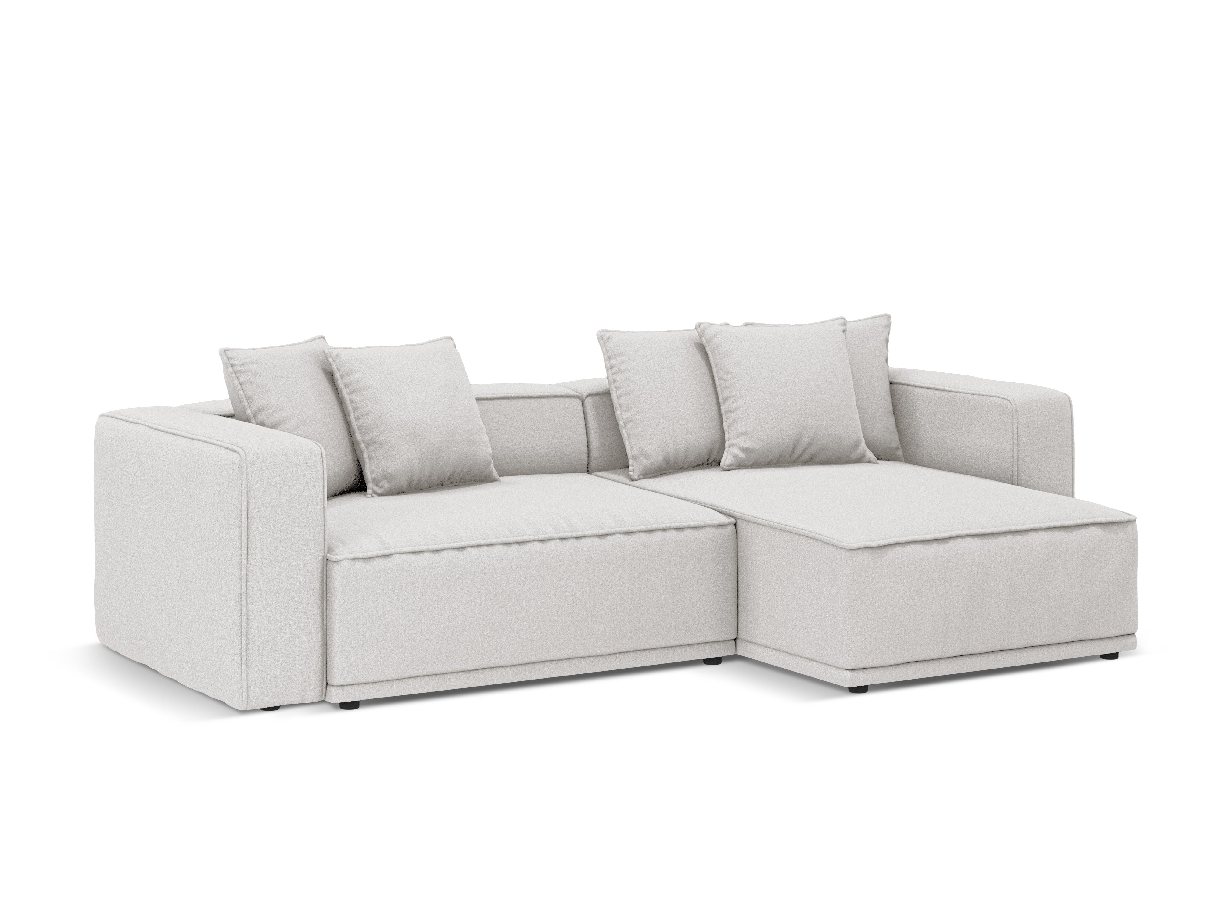 Right-sided corner sofa bed RIBES silver chenille