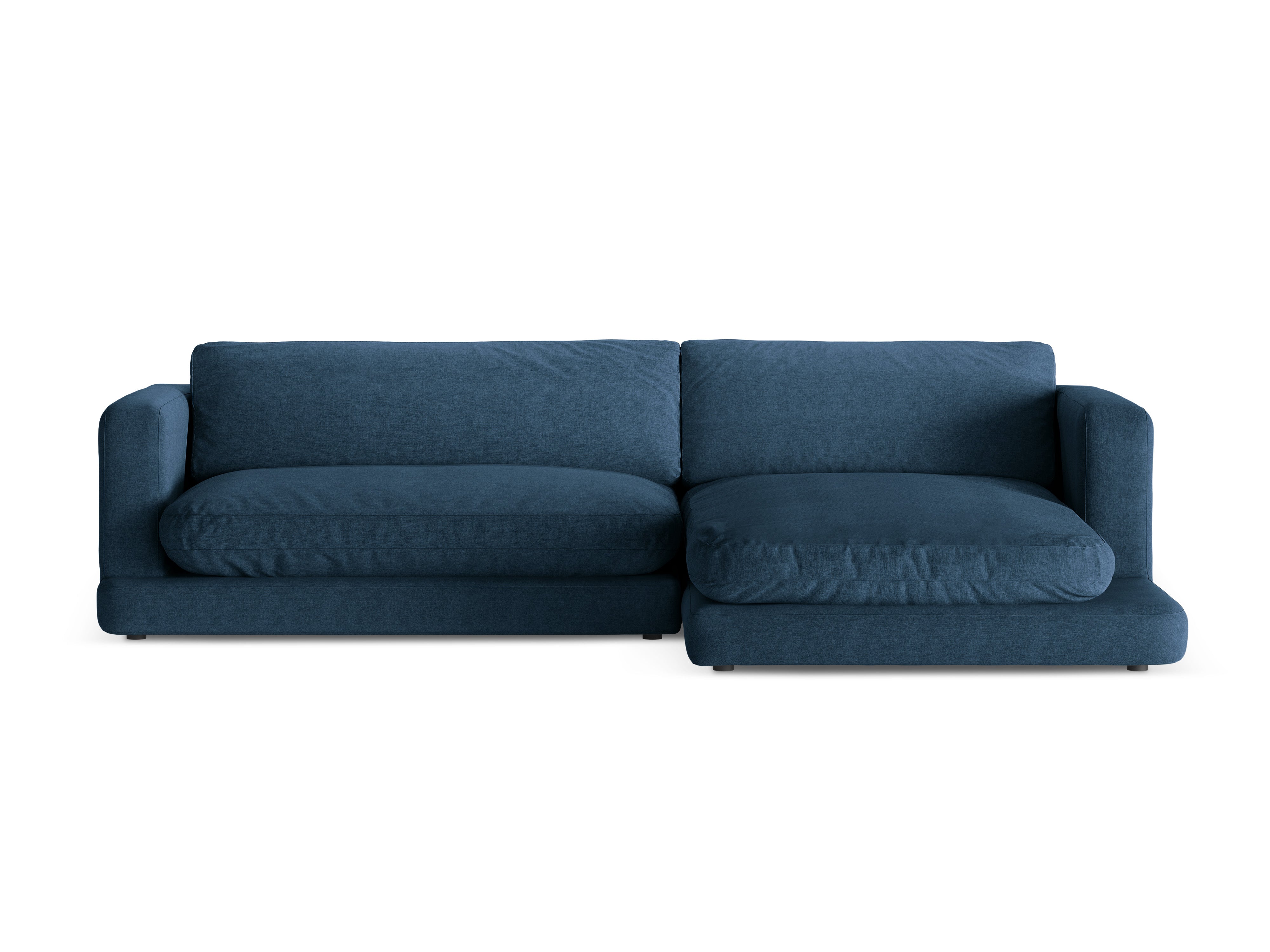 Right-hand corner sofa DAPHNE dark blue chenille