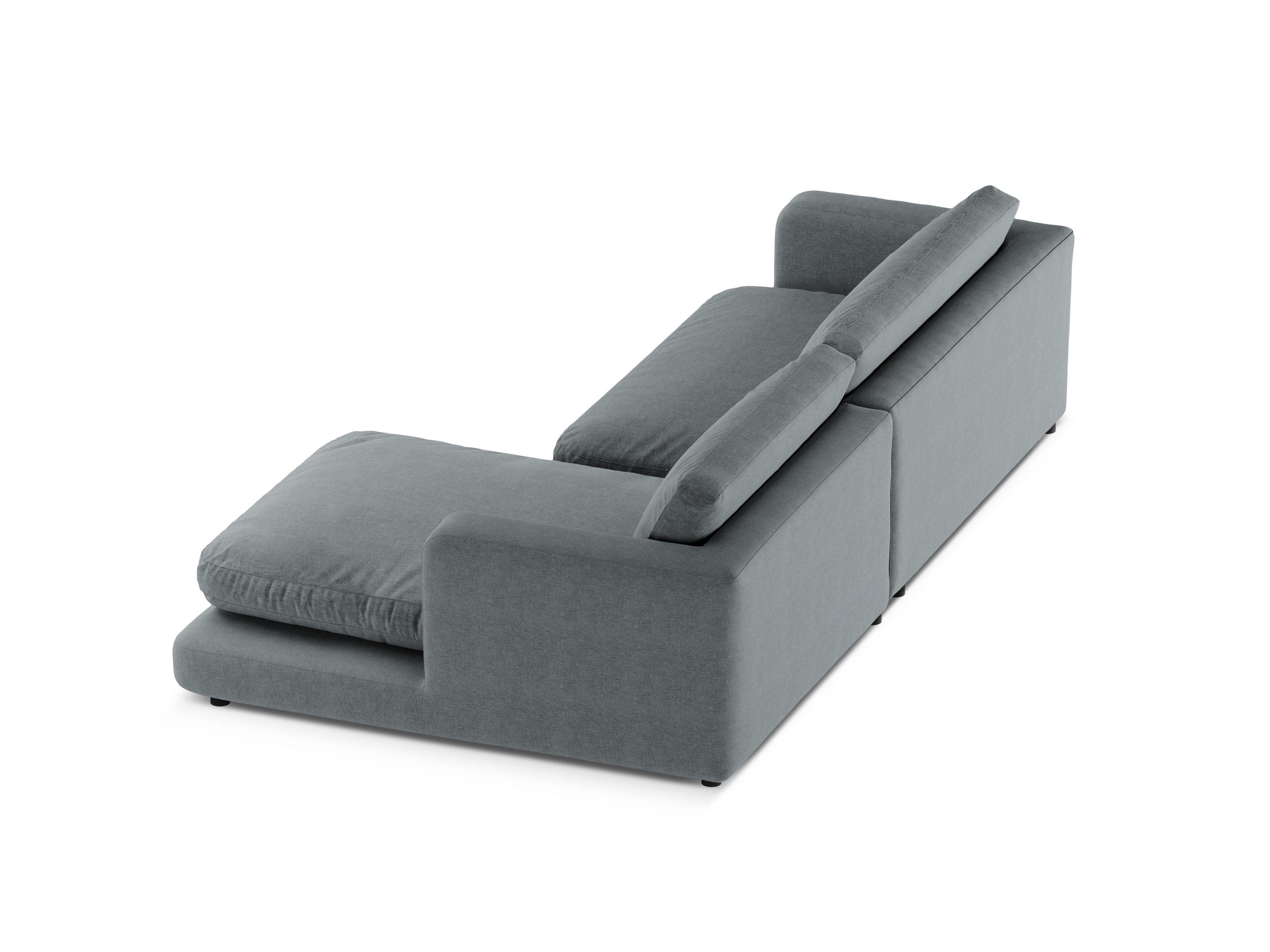 Right-sided corner sofa DAPHNE dark gray chenille