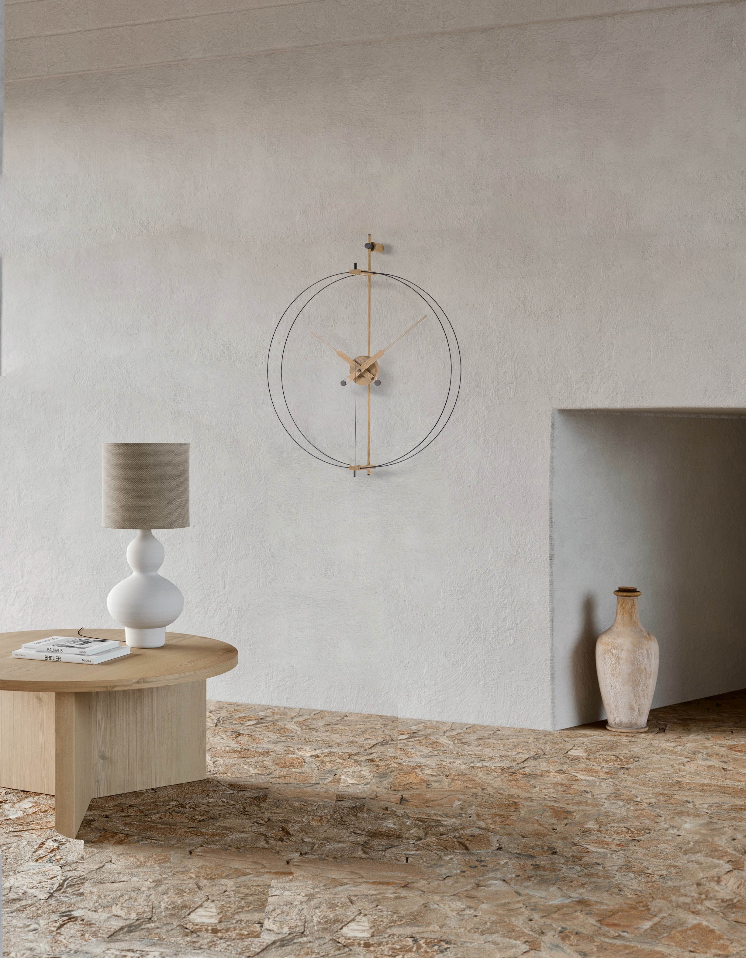 Nástěnné hodiny MINI BARCELONA PREMIUM dubové dřevo s černým povrchem