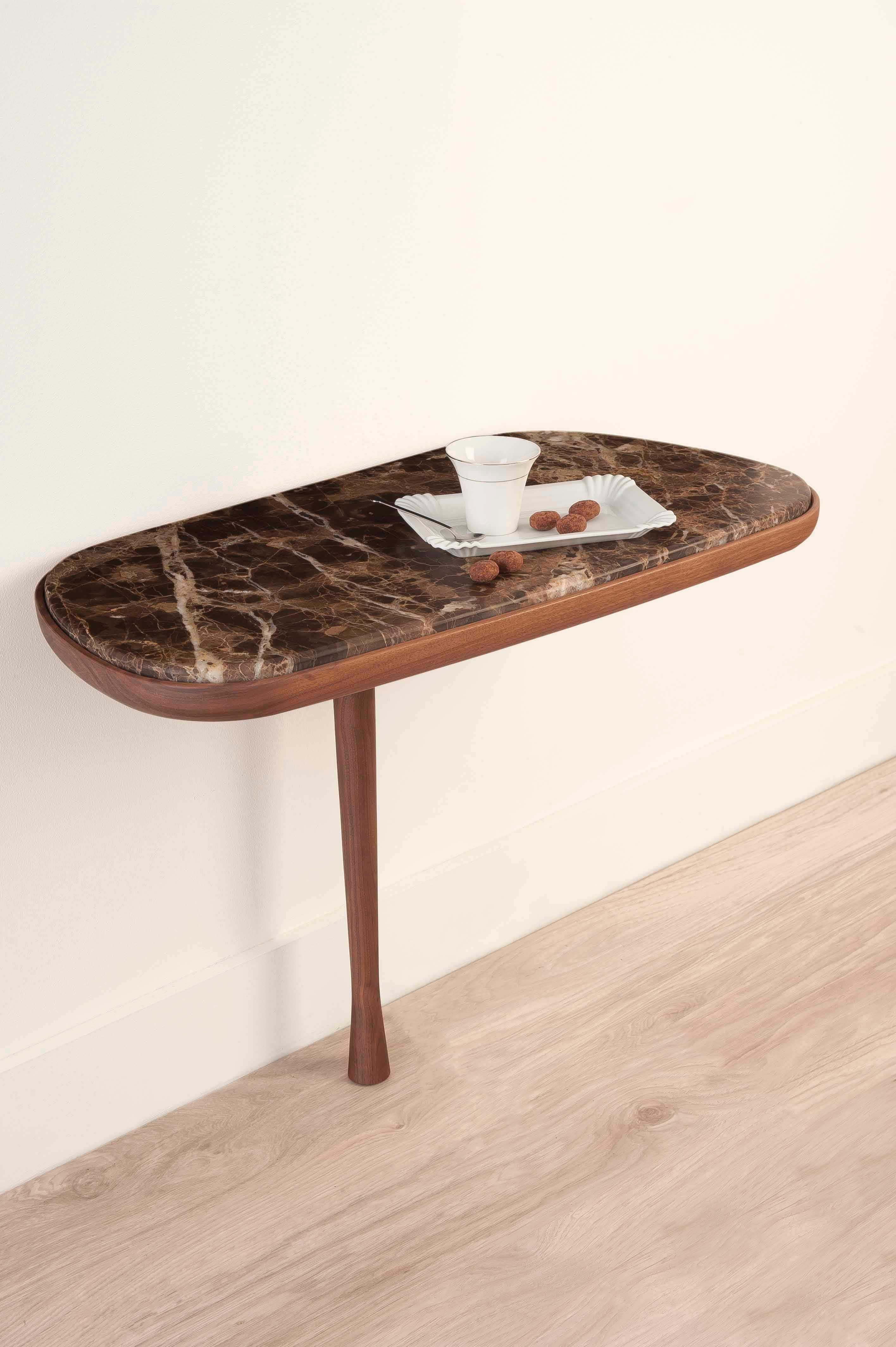 MESITA Walnut Solid Wood Wall Side Table