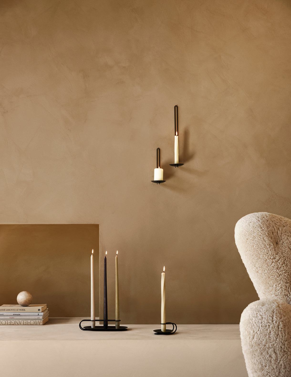 Black wall candle holder CLIP