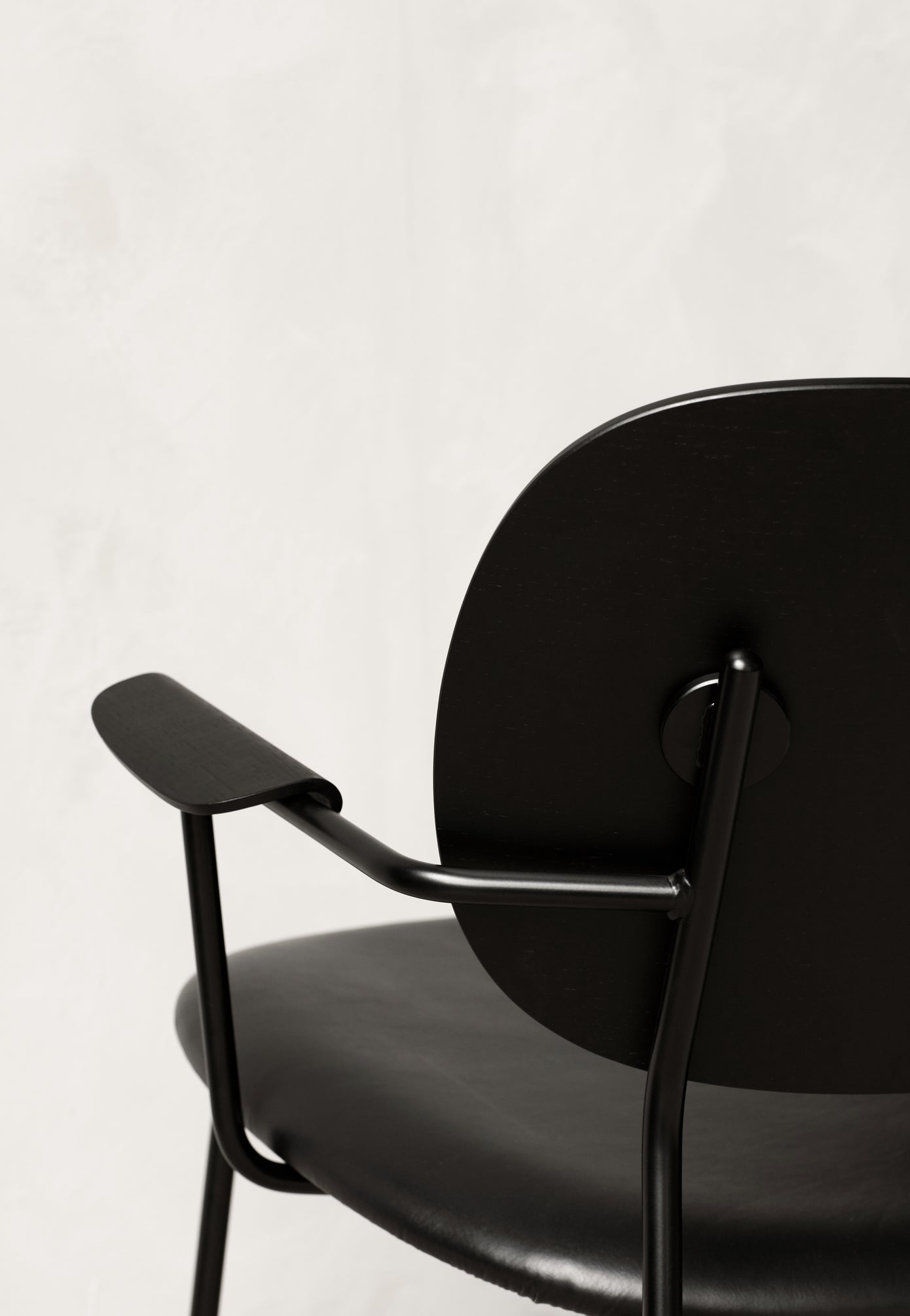 Black CO Armchair with Dark Oak Backrest