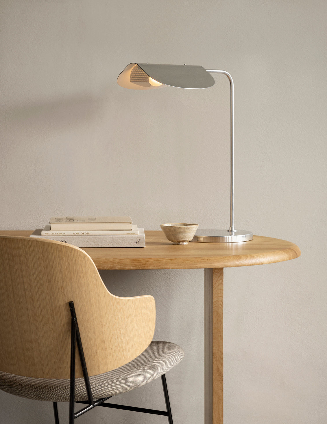 Stolní lampa WING leštěný hliník