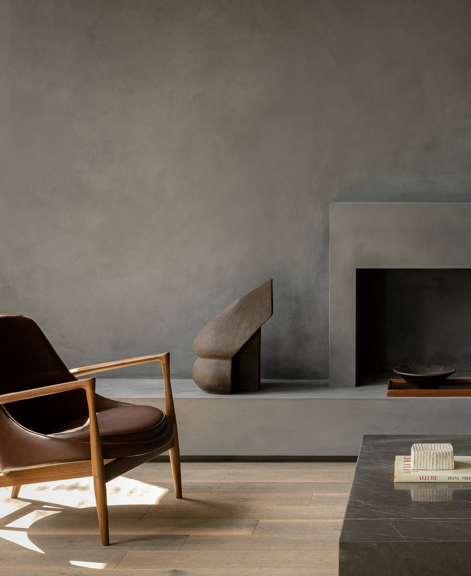 ELIZABETH cream armchair with oak base