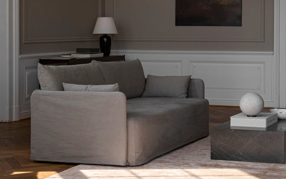 Stolik kawowy PLINTH grafitowy marmur