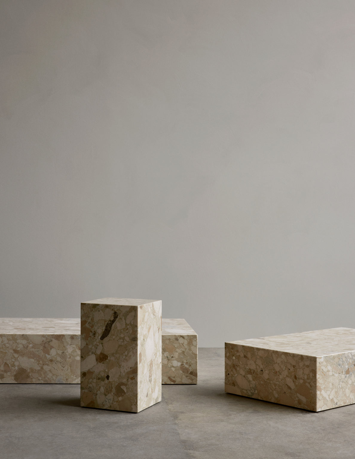 PLINTH side table sandy stone
