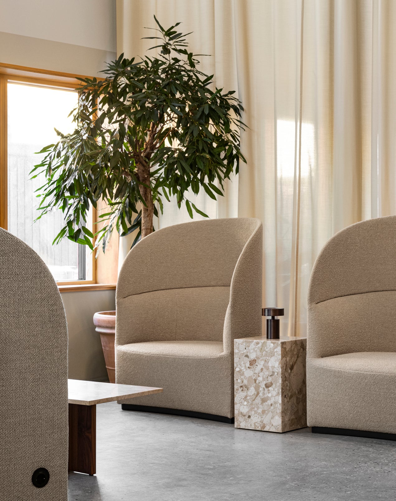 PLINTH side table sandy stone