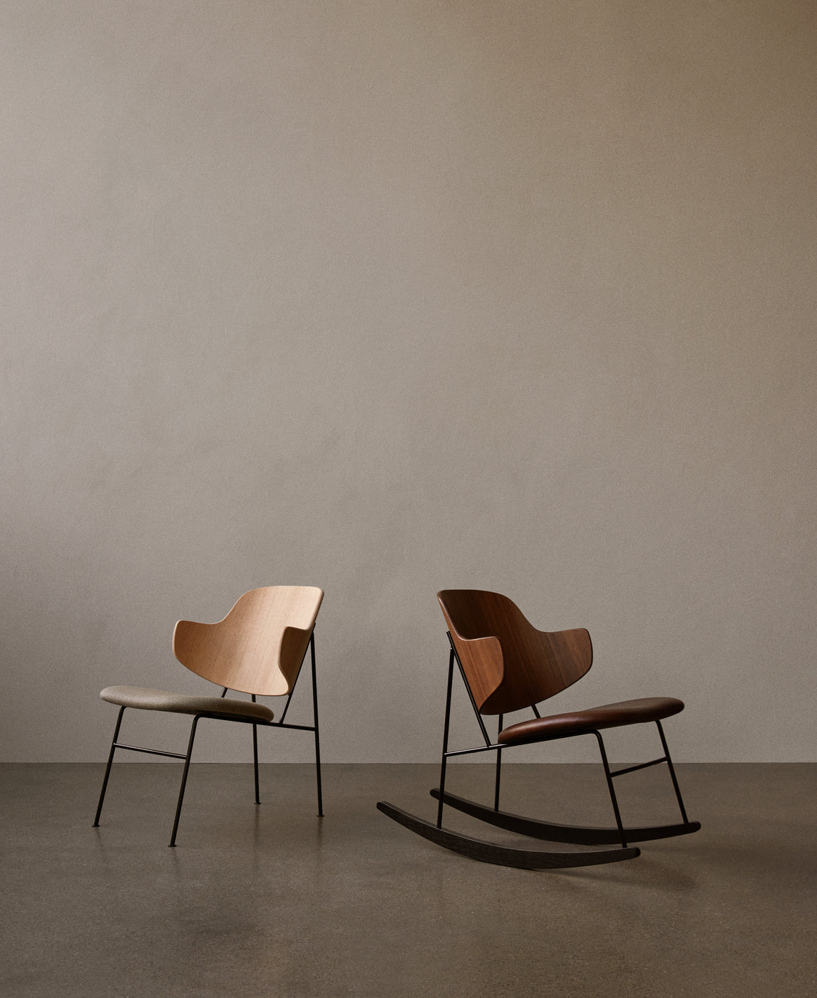 PENGUIN rocking chair brown leather