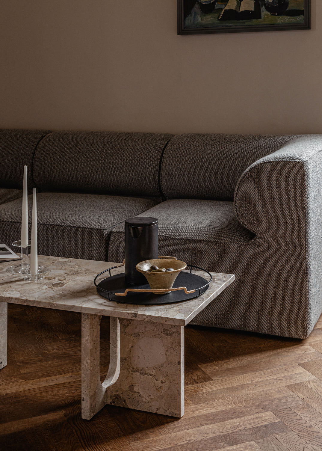 Konferenční stolek ANDROGYNE šedý mramor