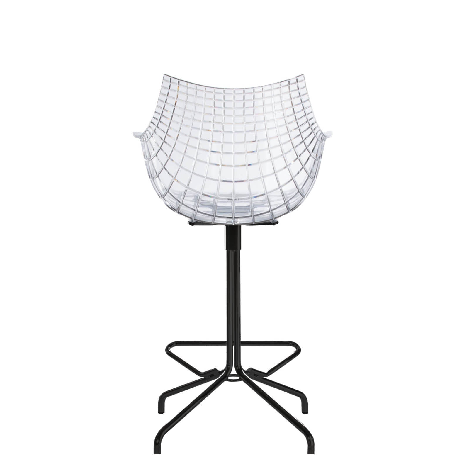 Transparent Meridiana Hocker with a black base