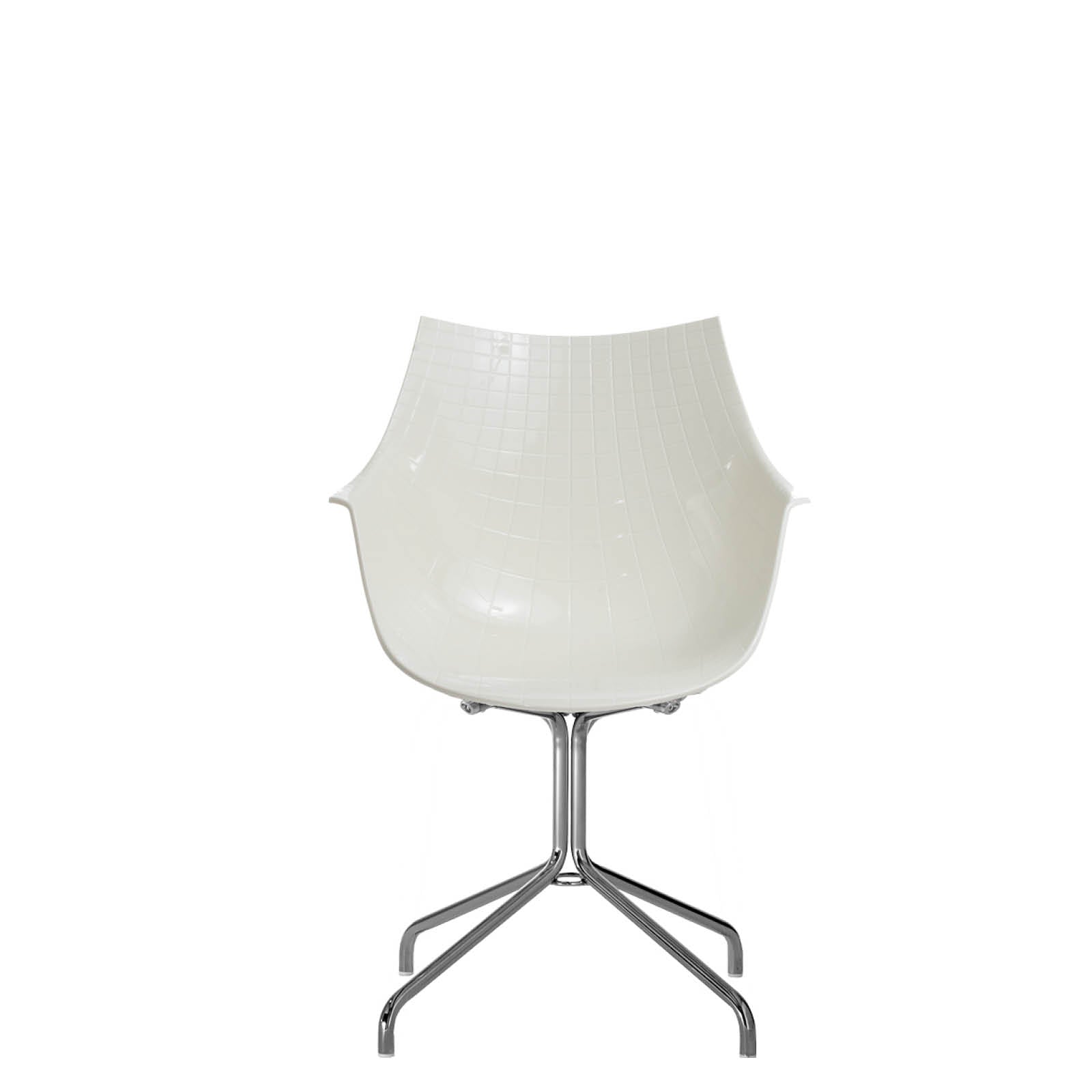 White Meridiana chair with a chrome base