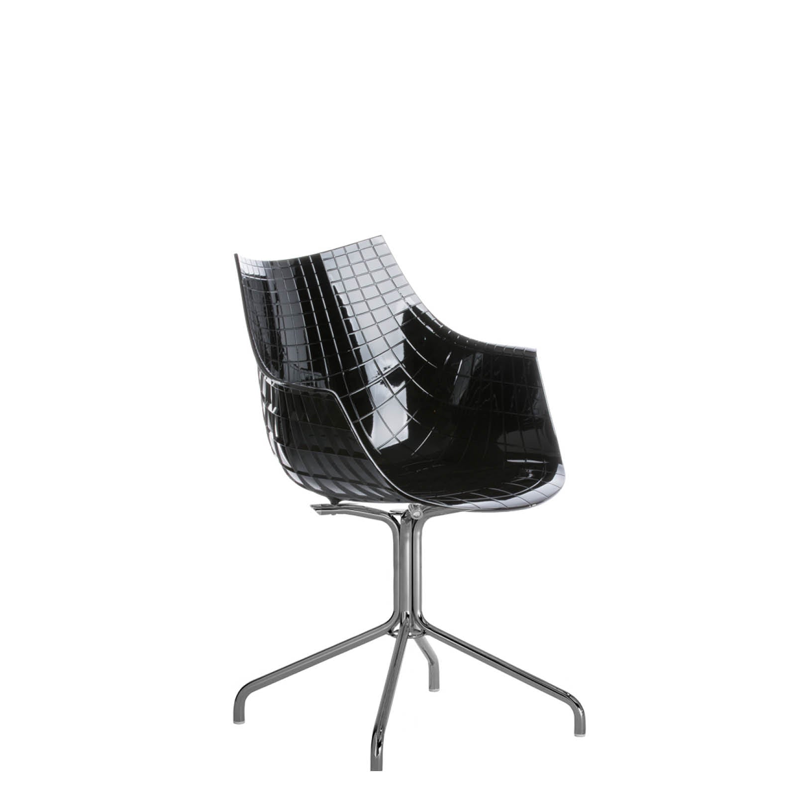 Black Meridiana chair with a chrome base