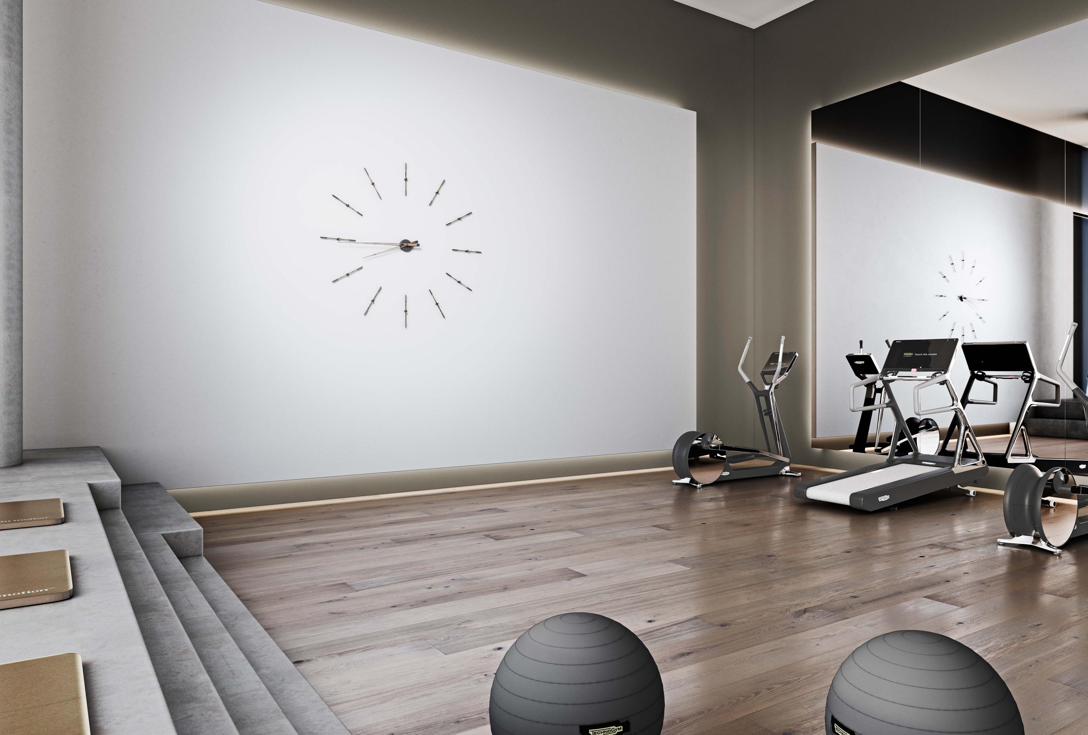 Nástěnné hodiny MERLIN ořechové dřevo s grafitovým povrchem