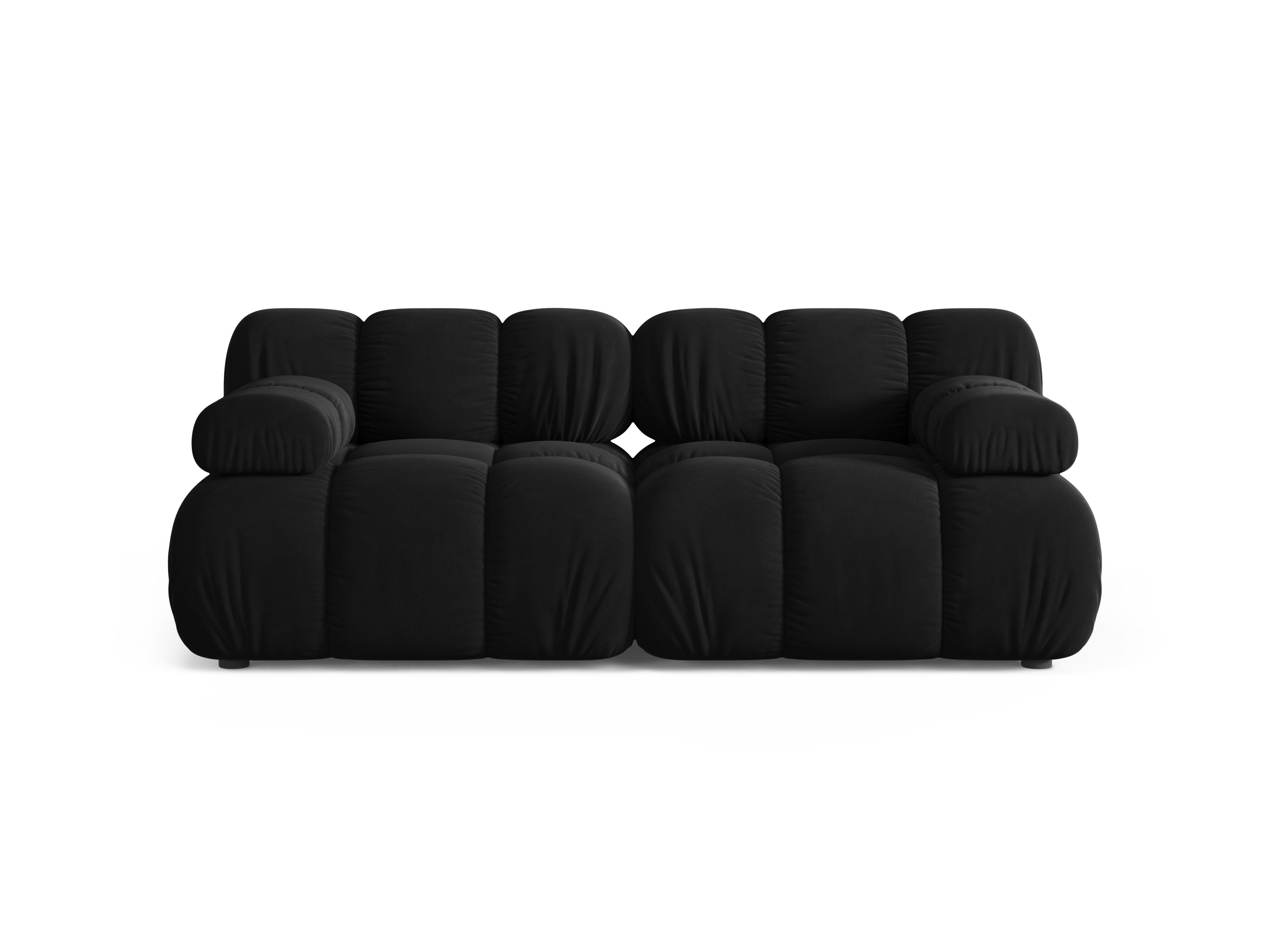 Sofa modulární sametová pro 2 osoby BELLIS černá