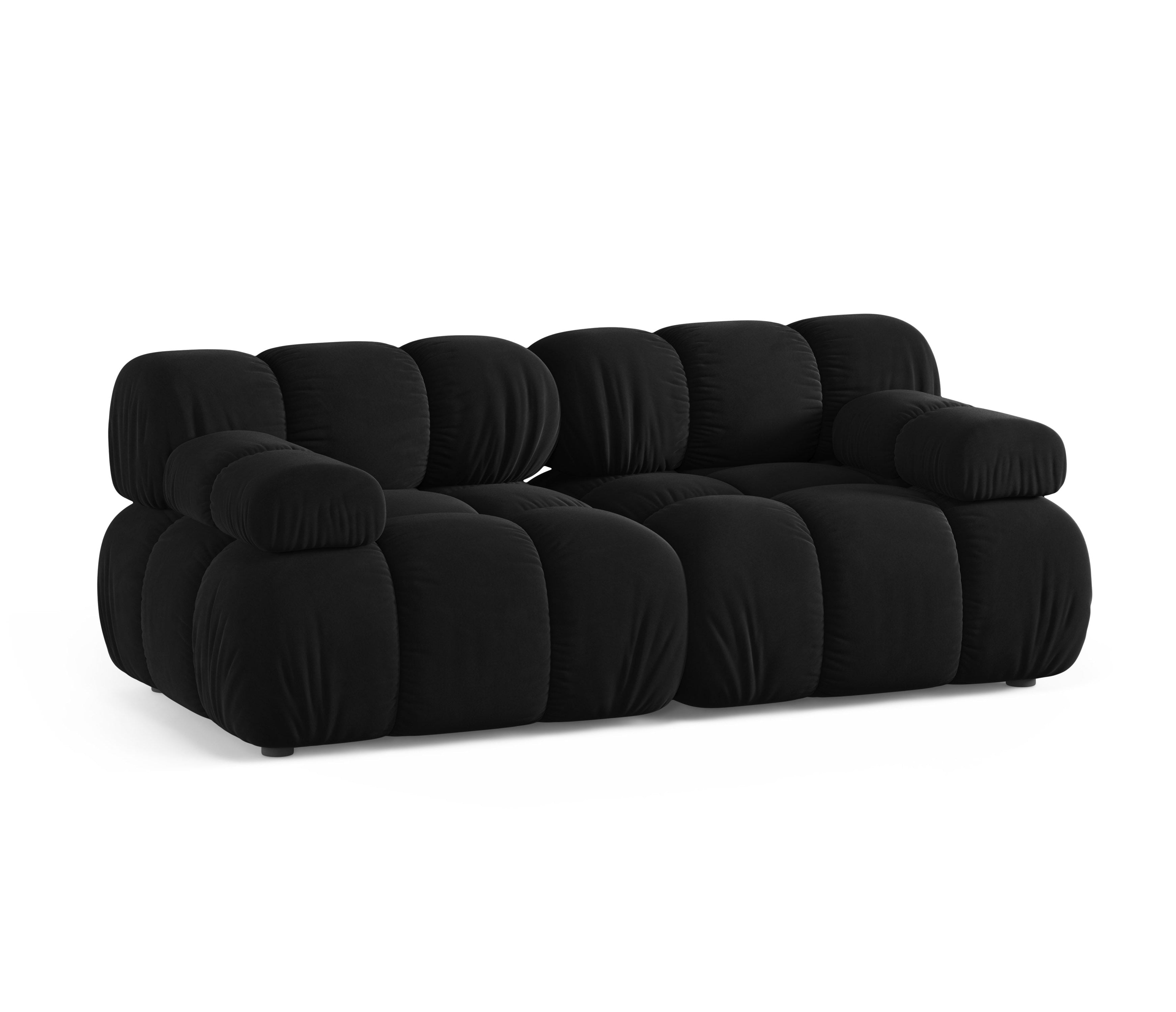Sofa modulární sametová pro 2 osoby BELLIS černá