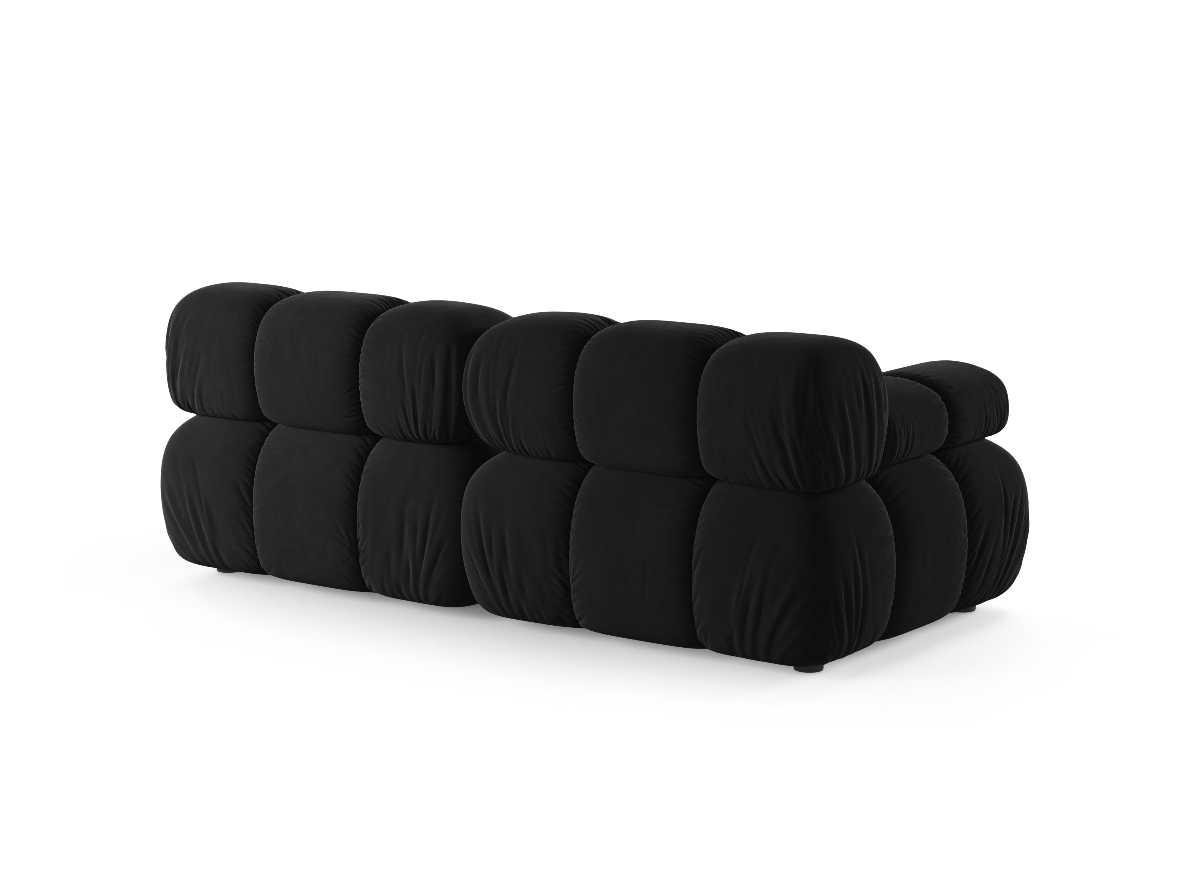 Sofa modulární sametová pro 2 osoby BELLIS černá