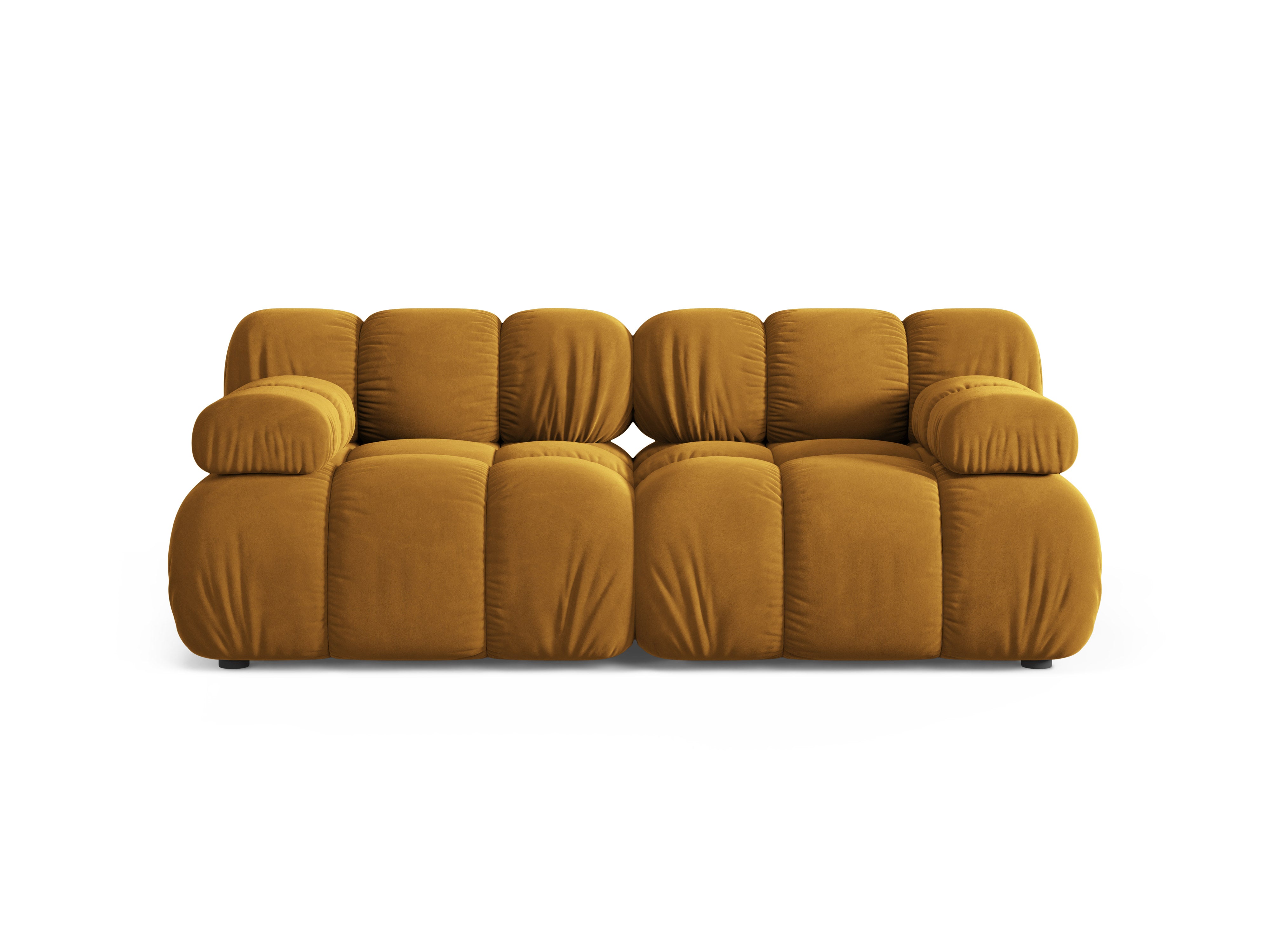Sofa modulární sametová 2-místná BELLIS hořčicová