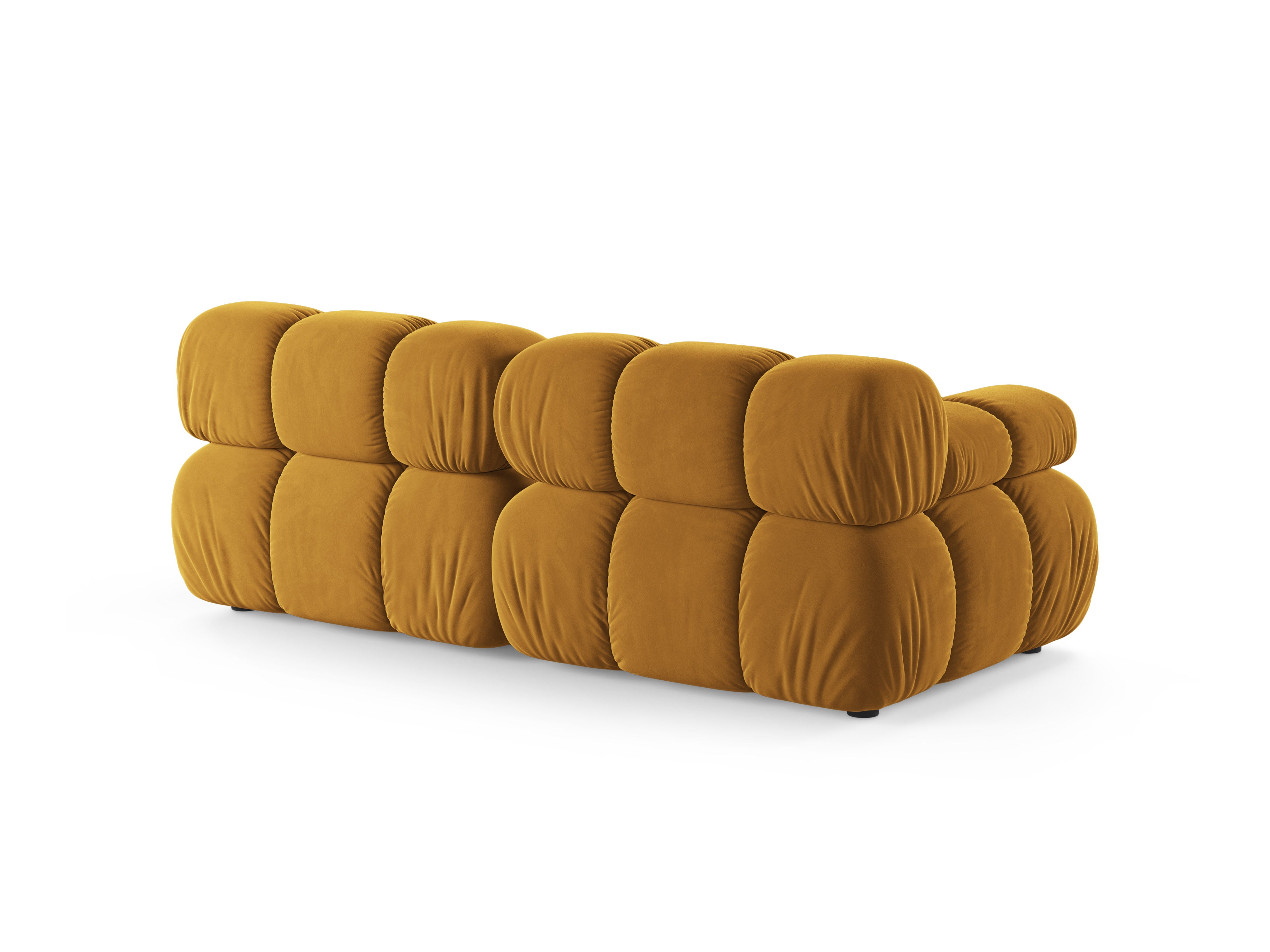 Sofa modulární sametová 2-místná BELLIS hořčicová