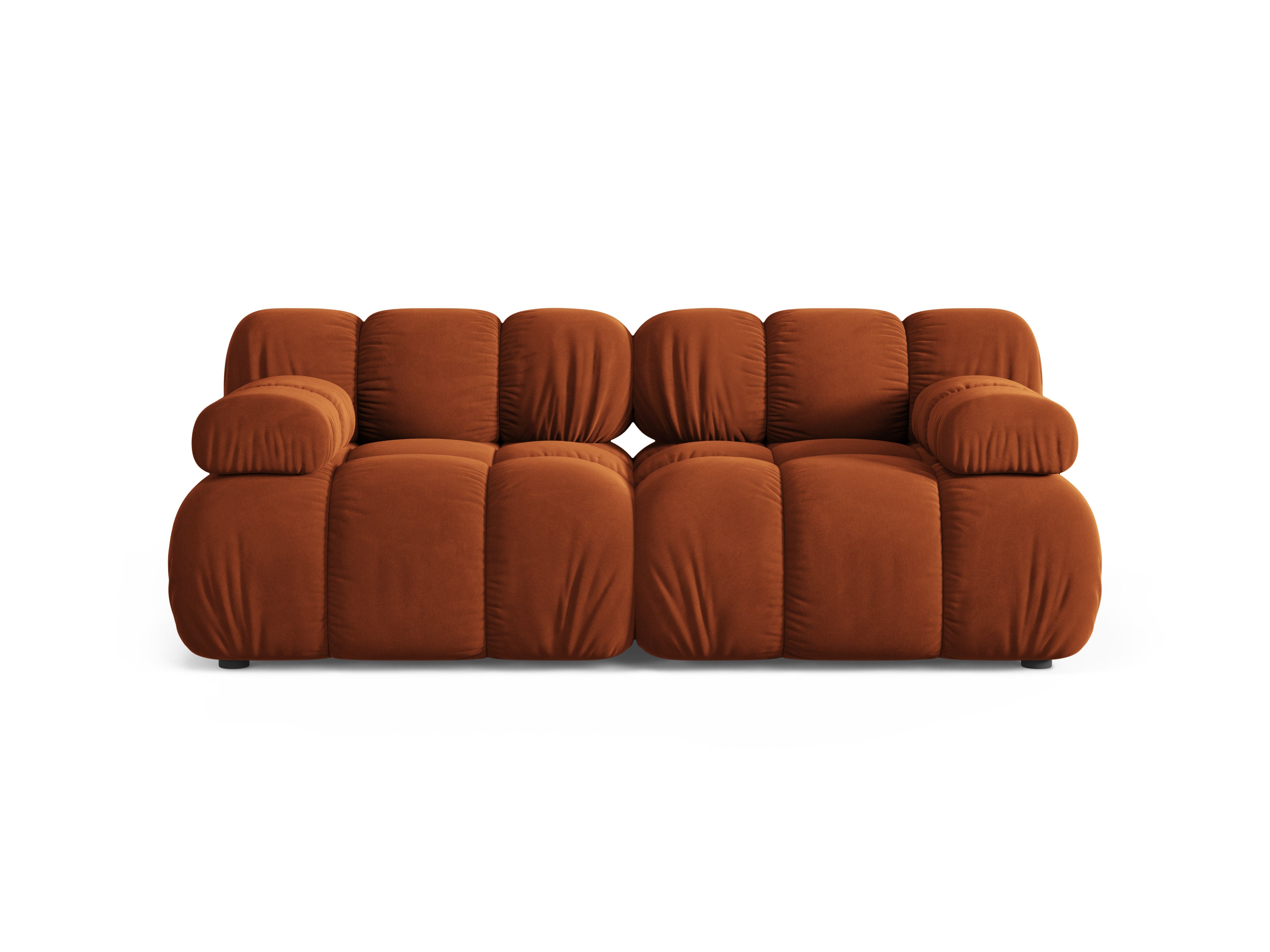 Sofa modulární sametová pro 2 osoby BELLIS cihlová