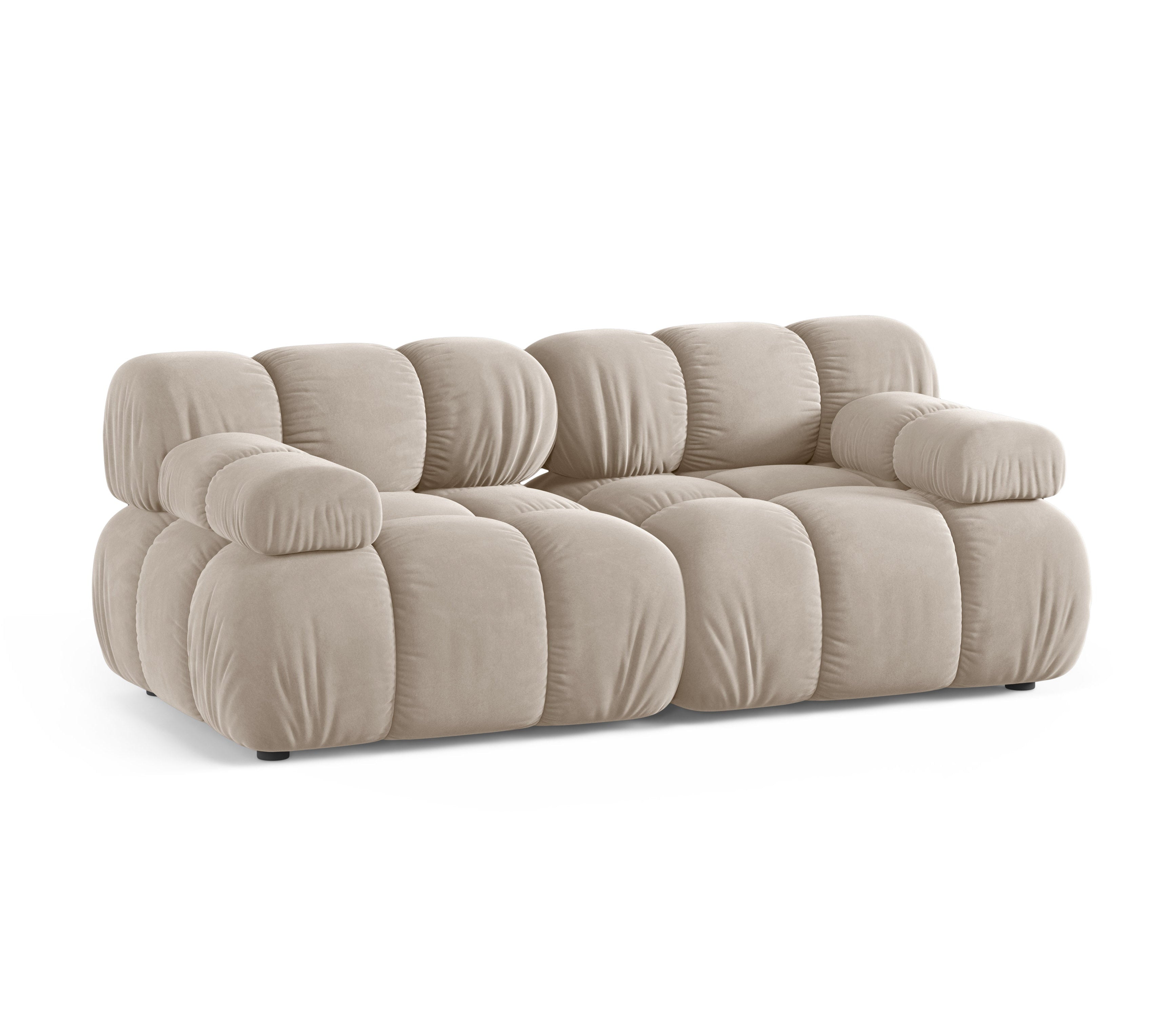 Sofa modulární sametová pro 2 osoby BELLIS béžová