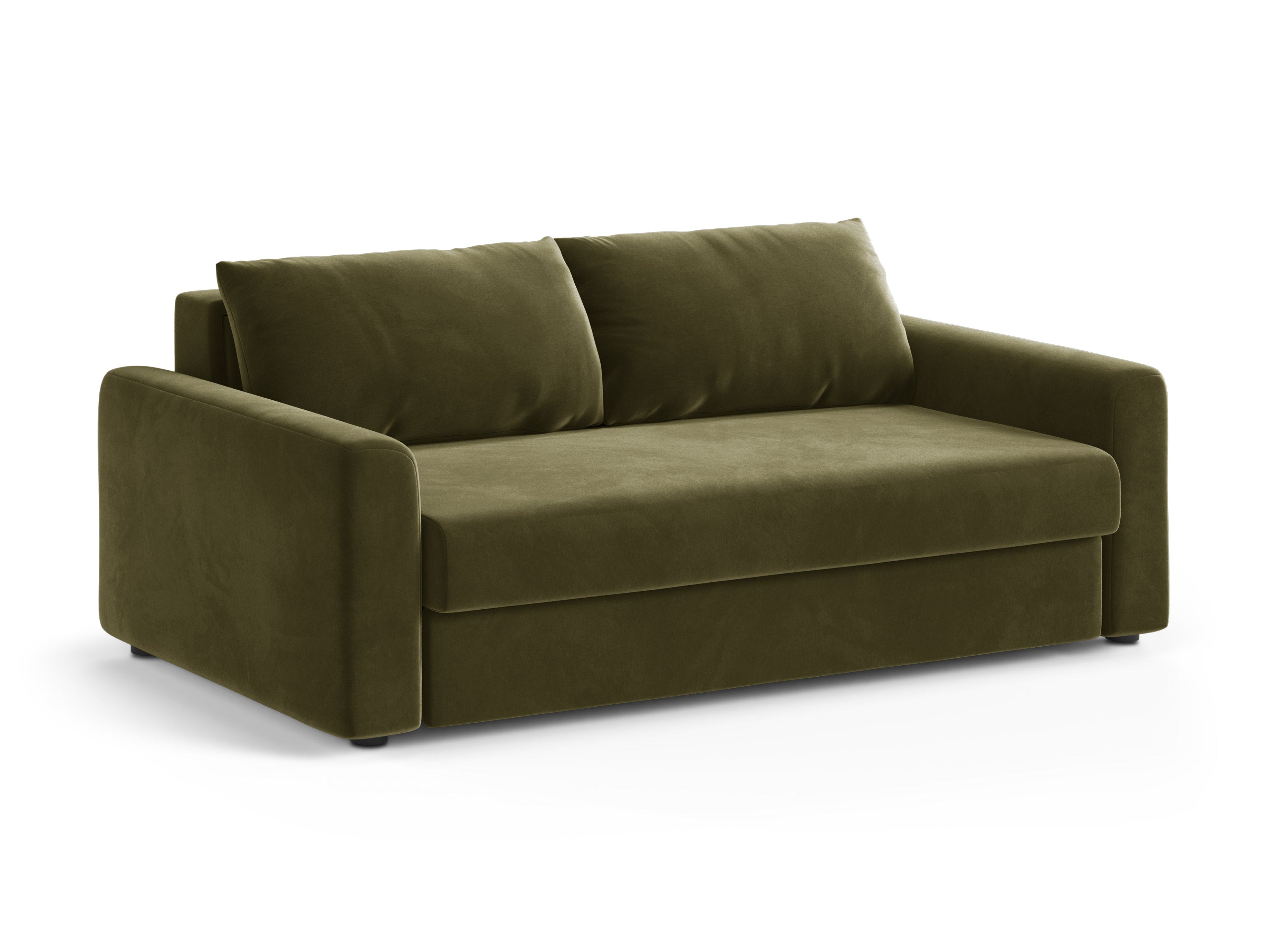 Sofa sametová 3-osobová s funkcí spaní DAVID zelená