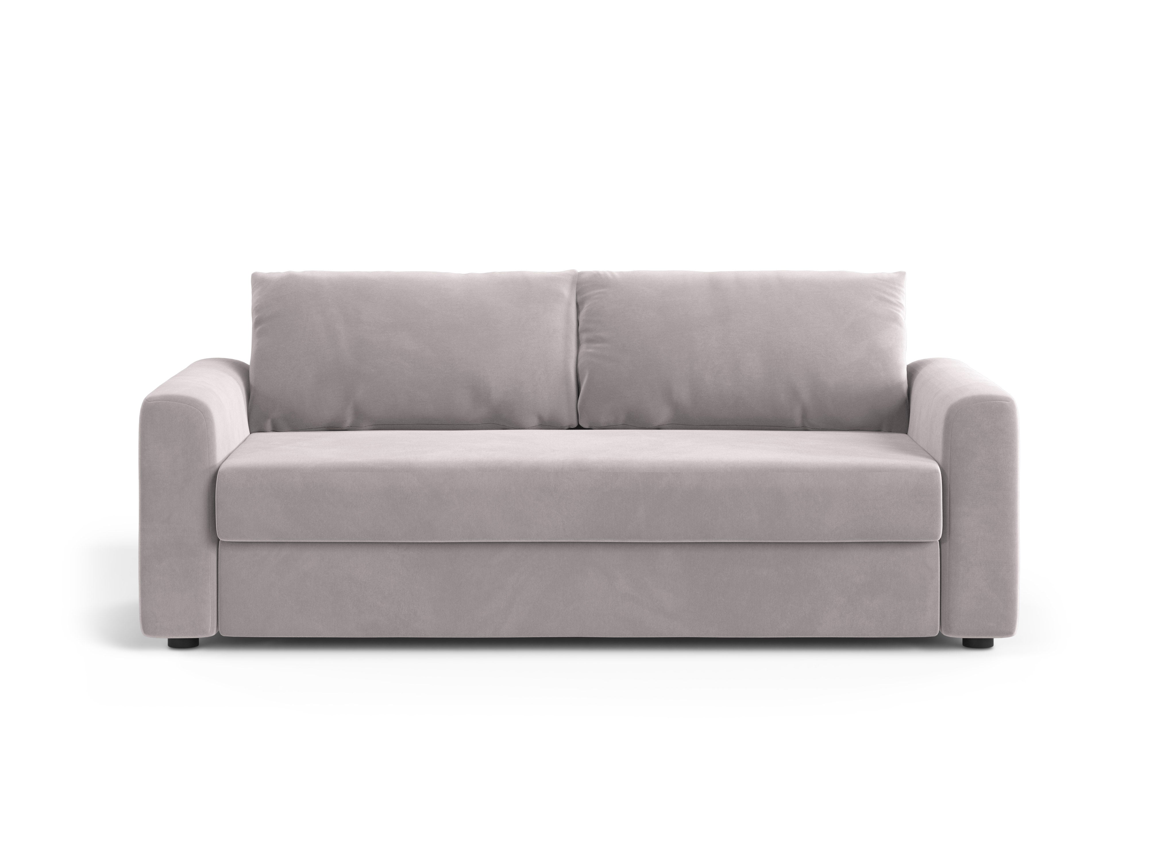 Sofa sametová 3-osobová s funkcí spaní DAVID světle šedá