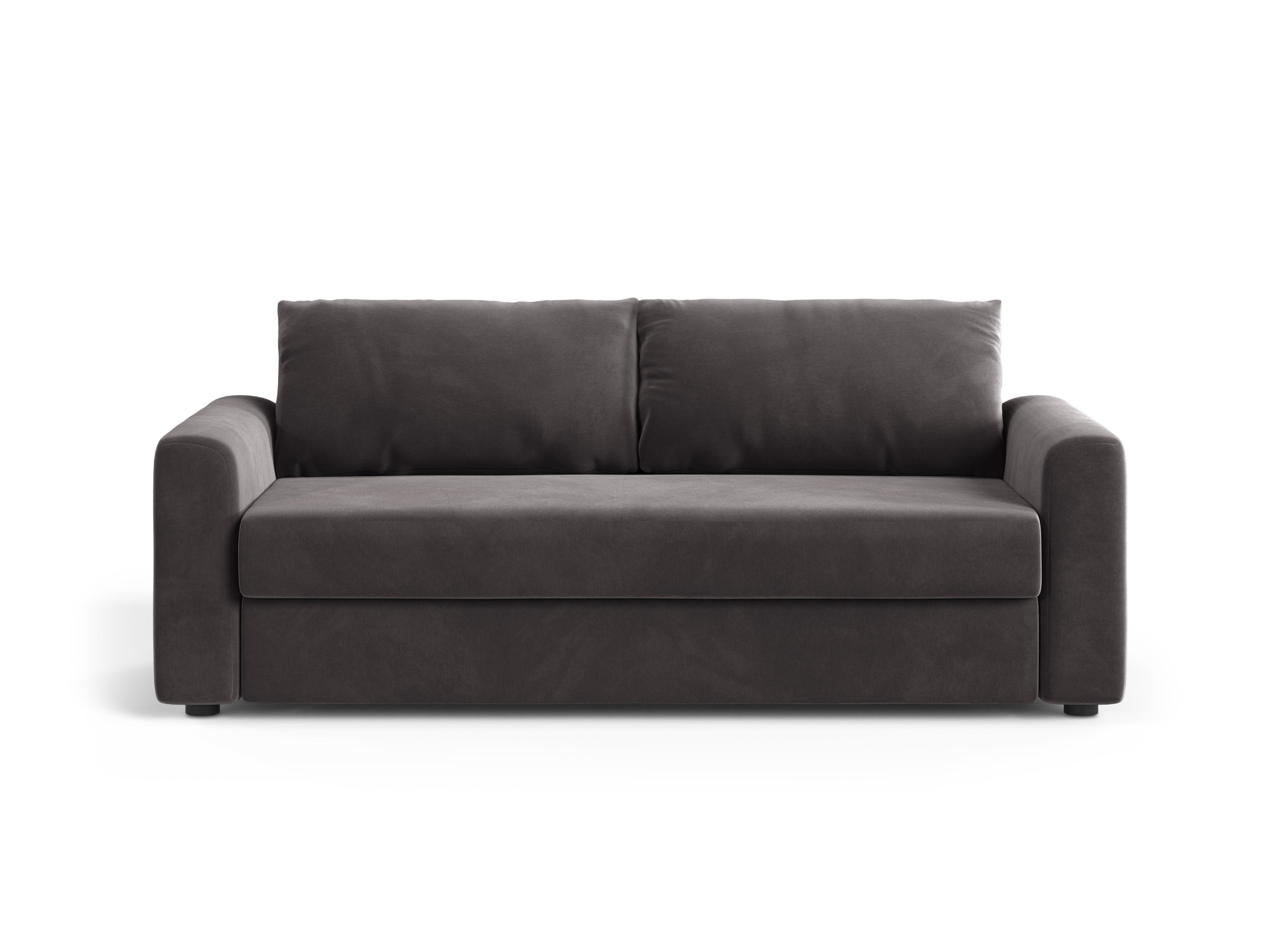 Sofa sametová 3-osobová s funkcí spaní DAVID tmavě šedá