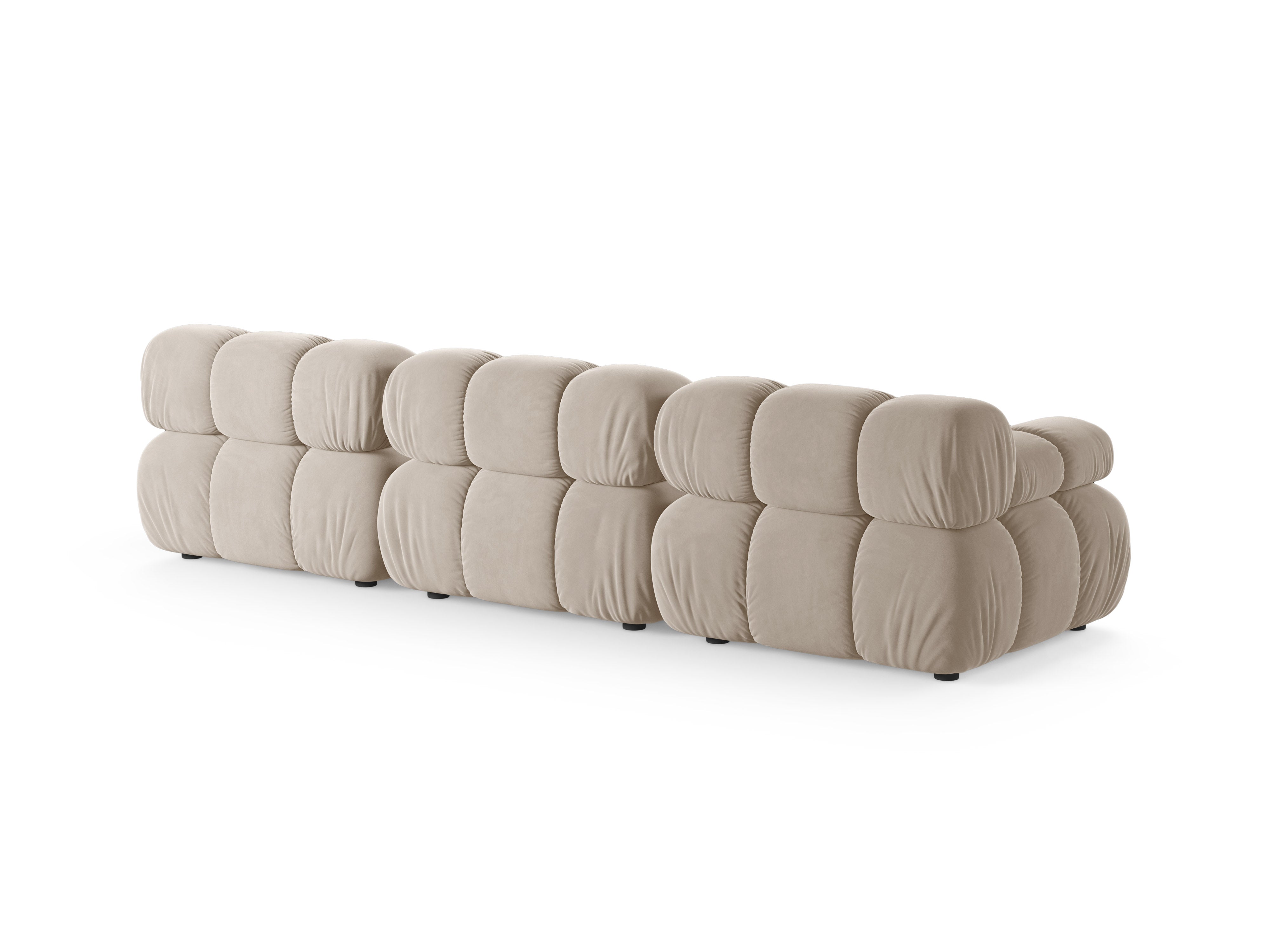 Sofa modulární sametová 3-místná BELLIS béžová