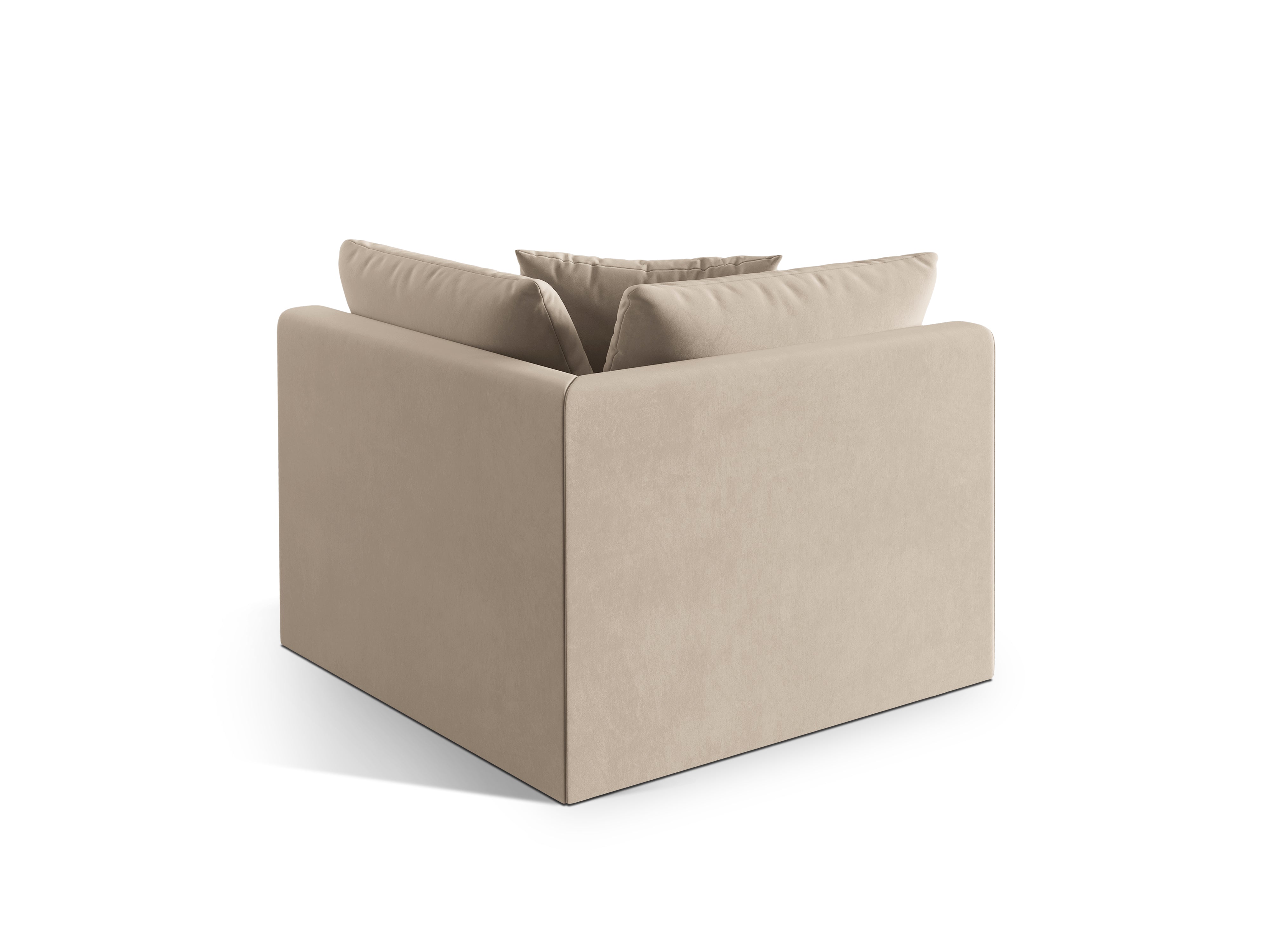 Velvet modular sofa CHRIS - corner element ecru