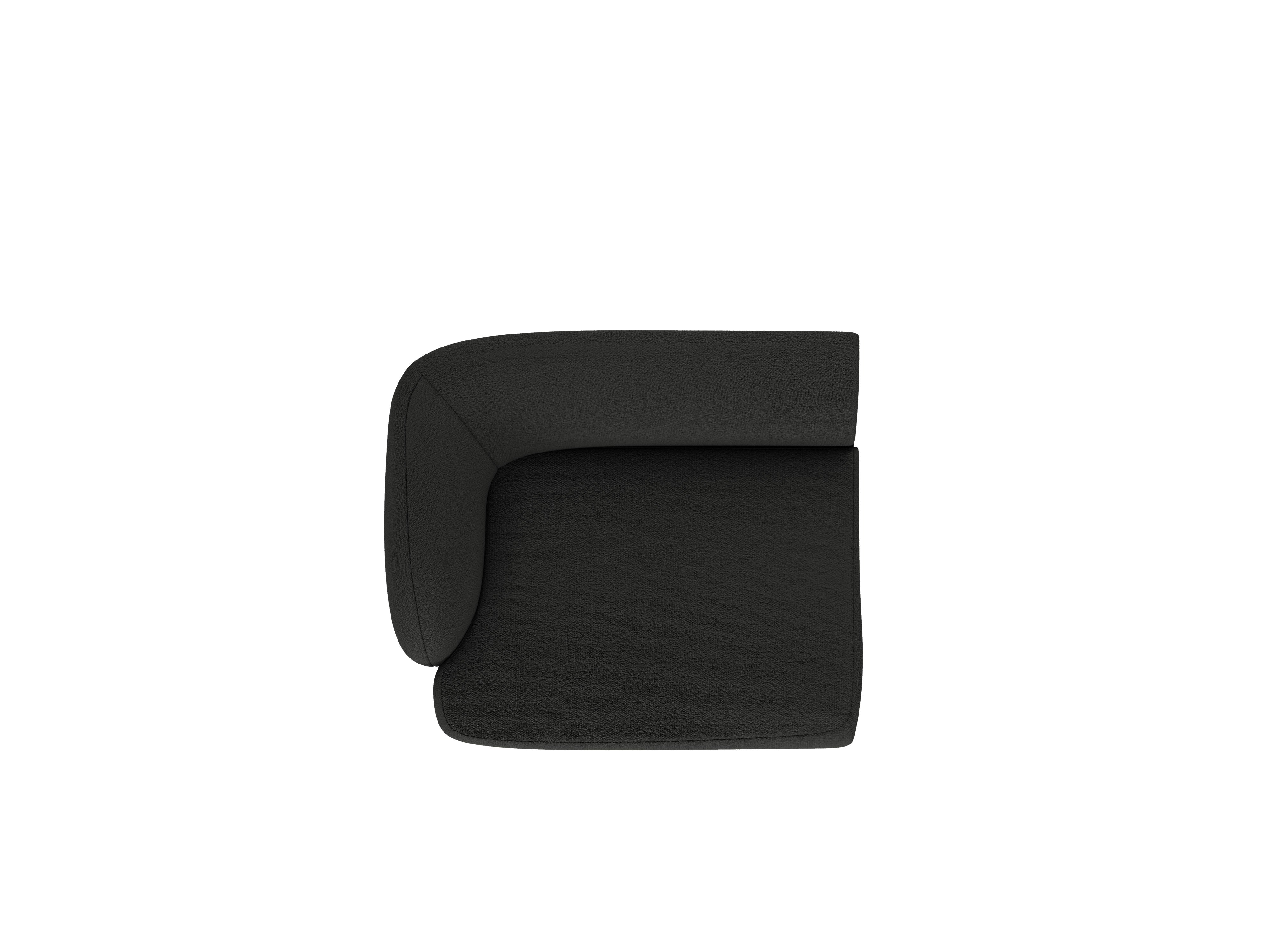 Modulová pohovka MILEY - levý modul černý boucle