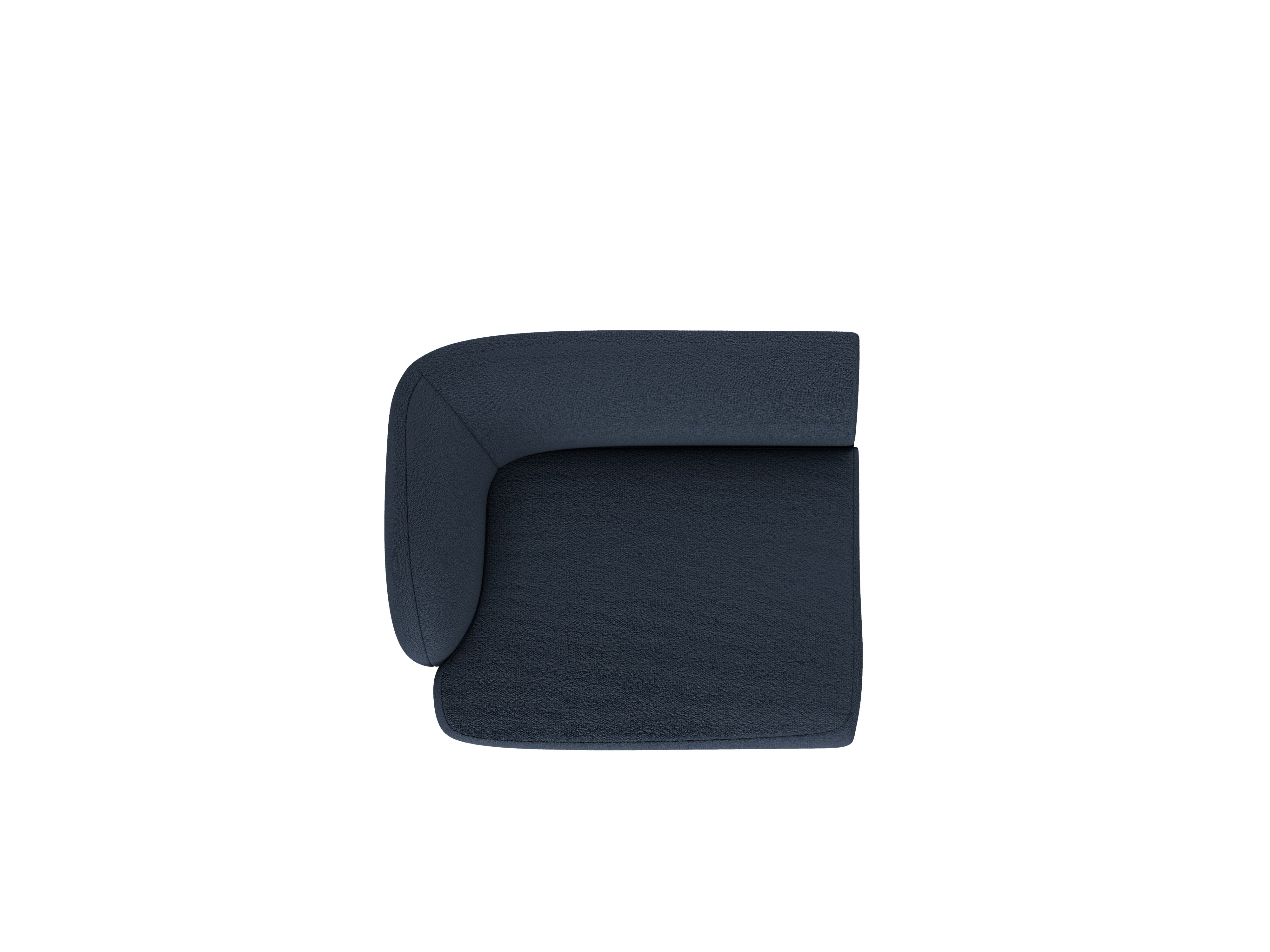 Modulová pohovka MILEY - levý modul tmavě modrý boucle