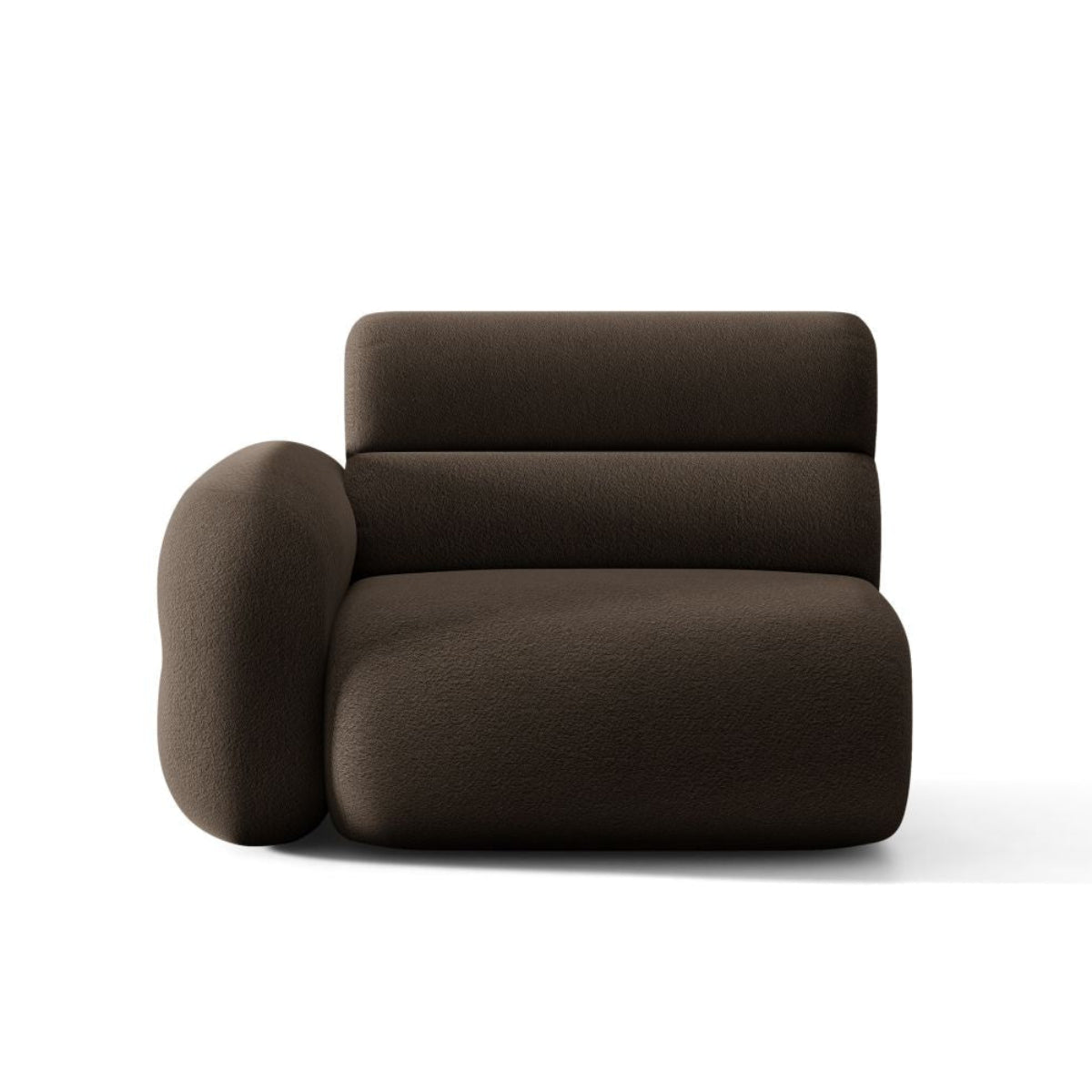 Sofa modulární NEO - levý modul hnědý boucle