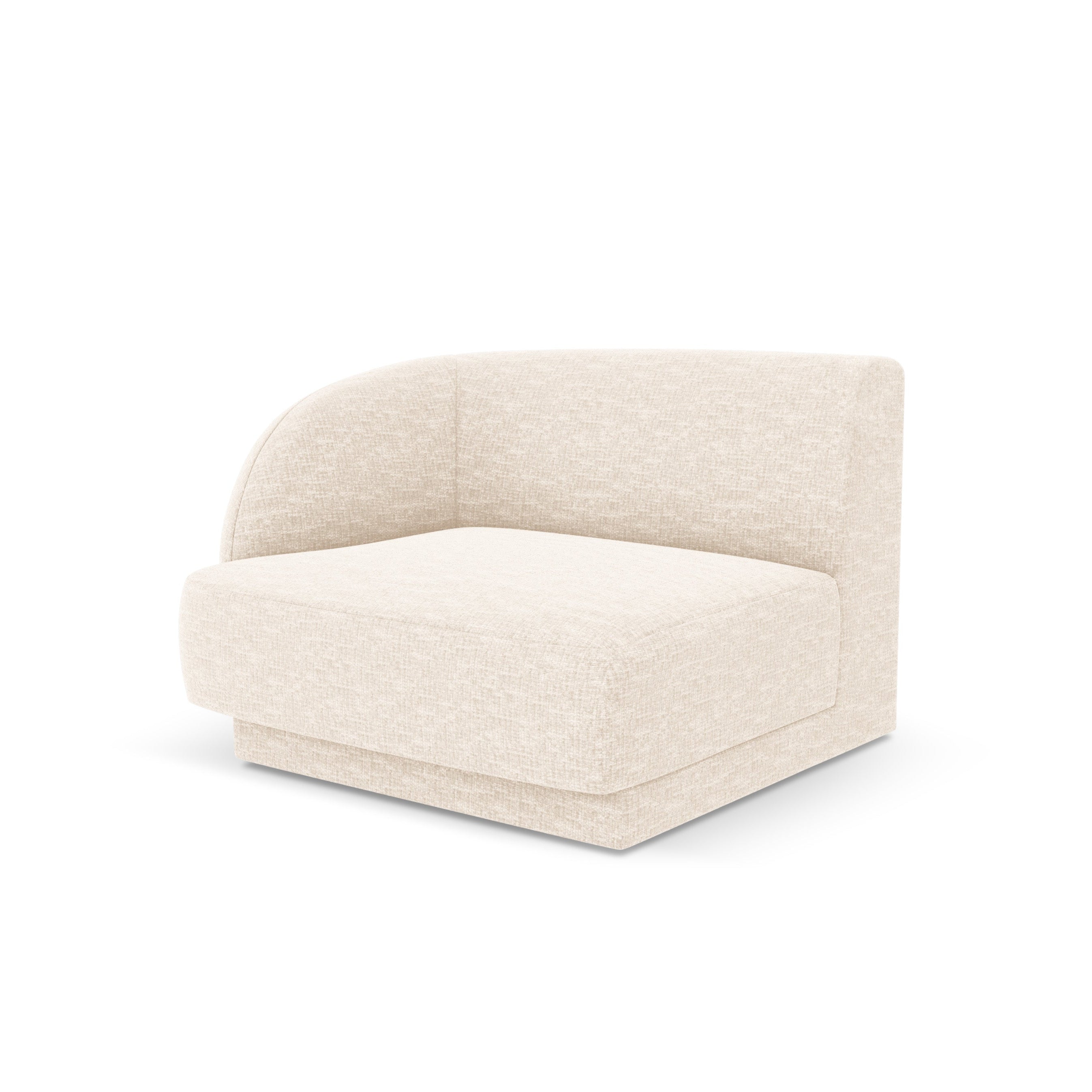 MILEY Modular Sofa - Left-Side Module in Light Beige Silky Chenille