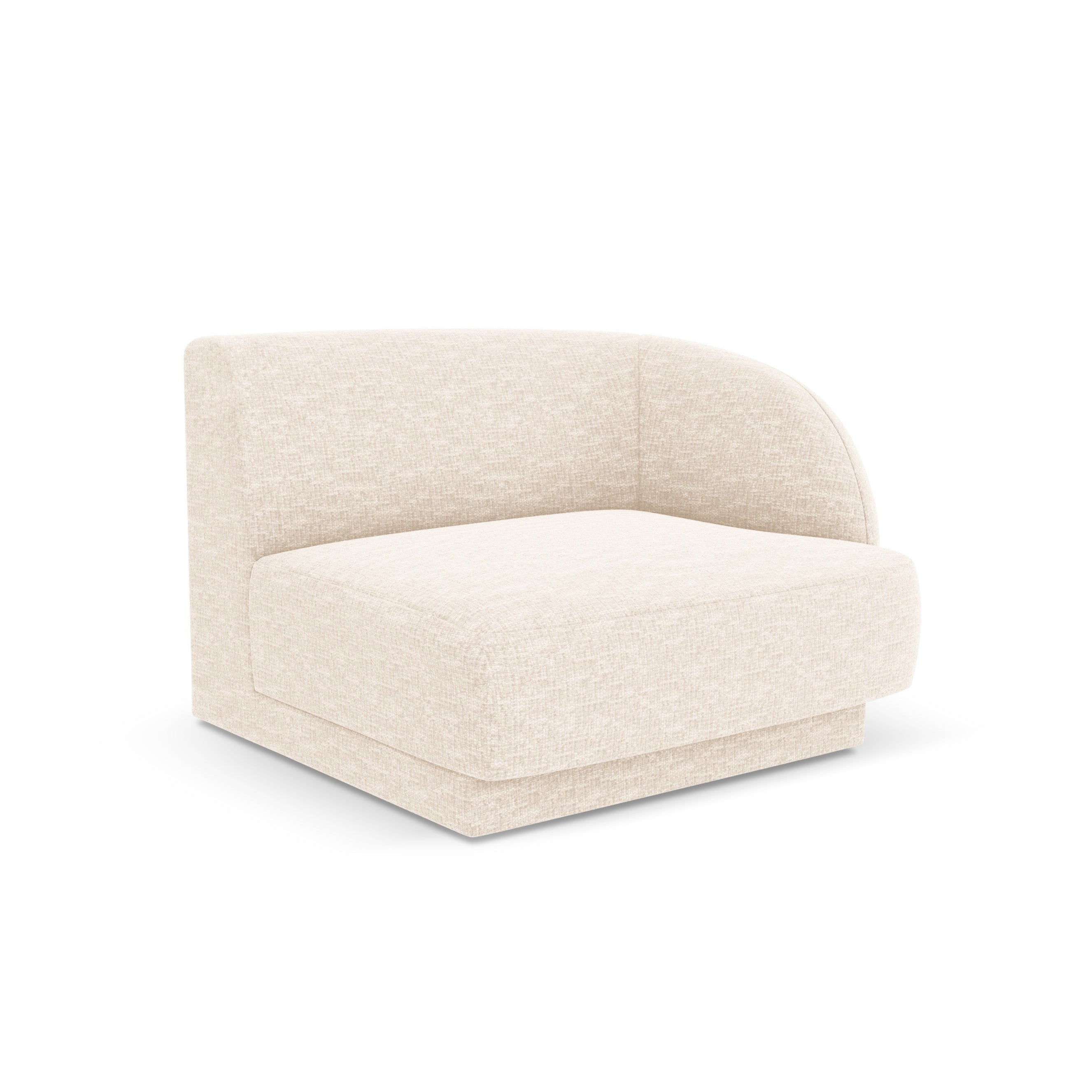 MILEY Modular Sofa - Right Side Module Light Beige Silky Chenille