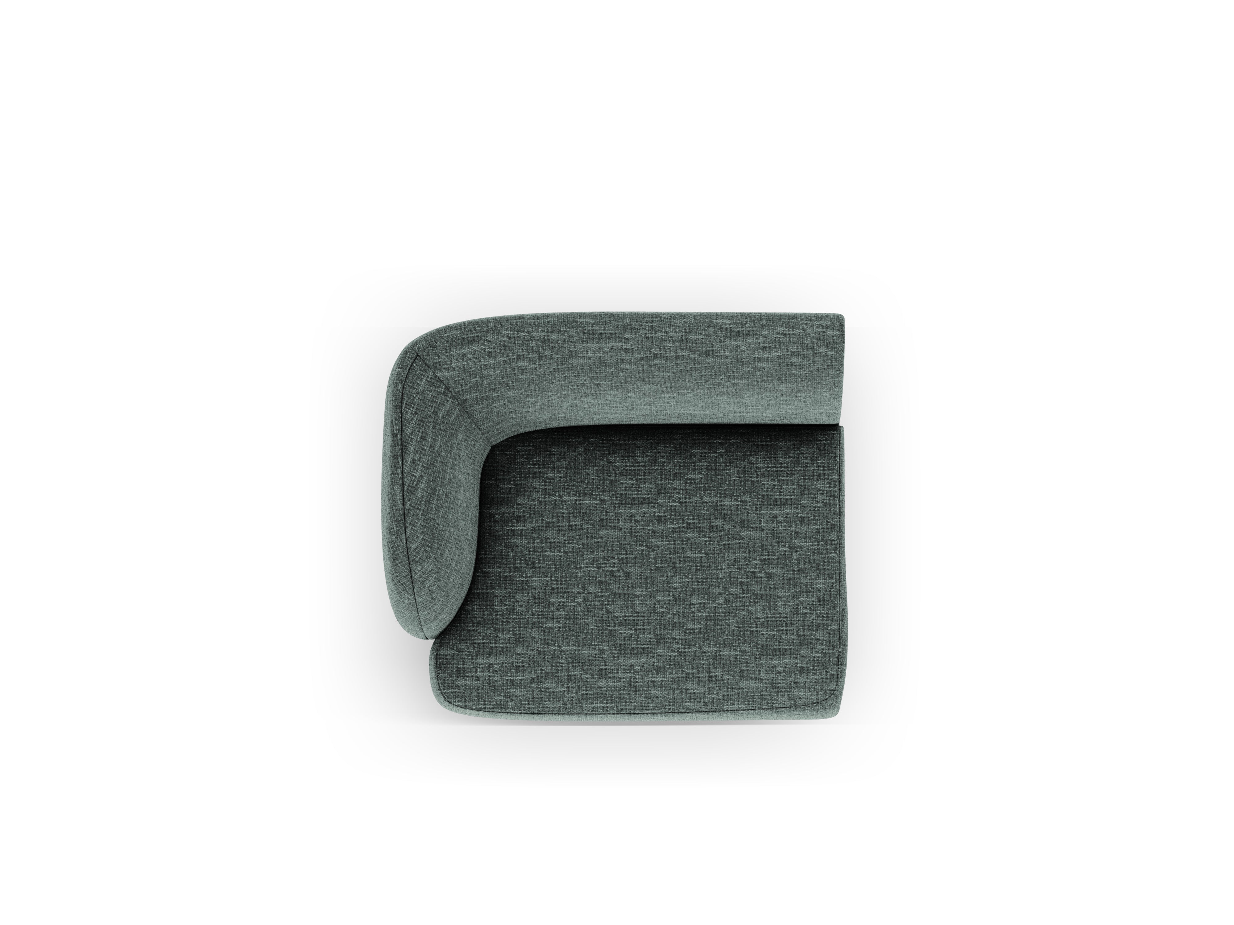 MILEY Modular Sofa - Left-Side Module in Petrol Blue Silky Chenille