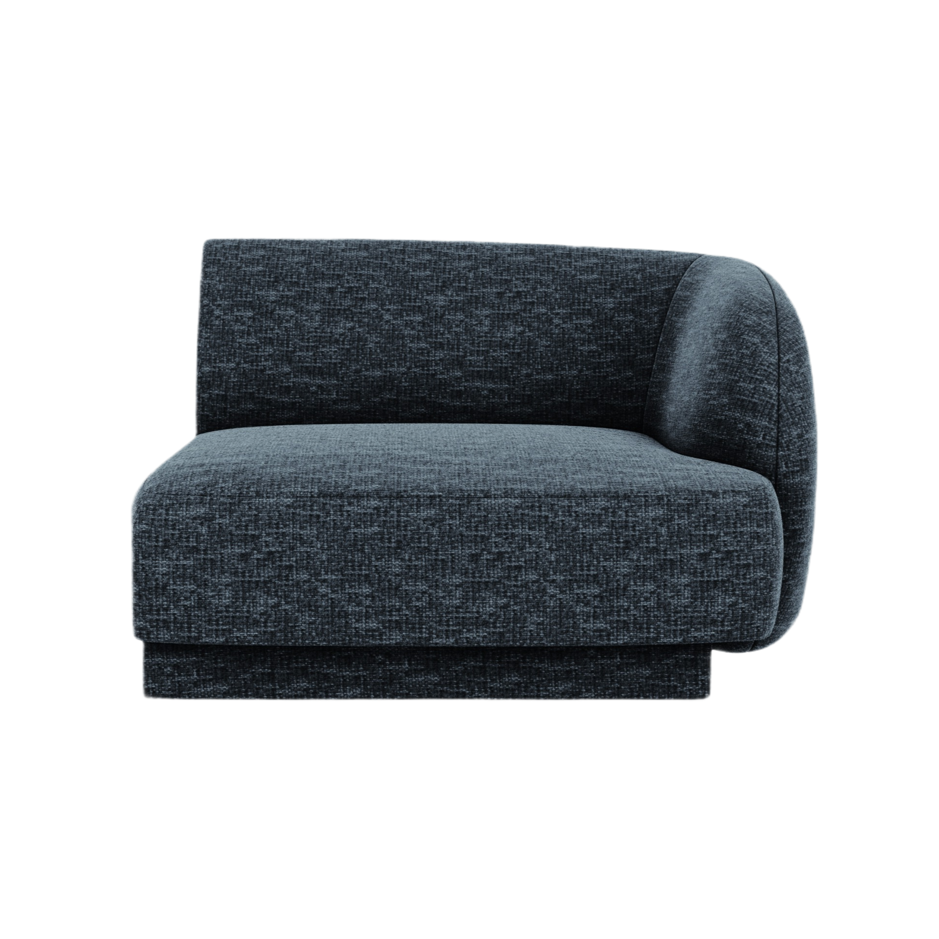 Modulová pohovka MILEY - pravý modul v královské modré barvě z jemného šenilového materiálu