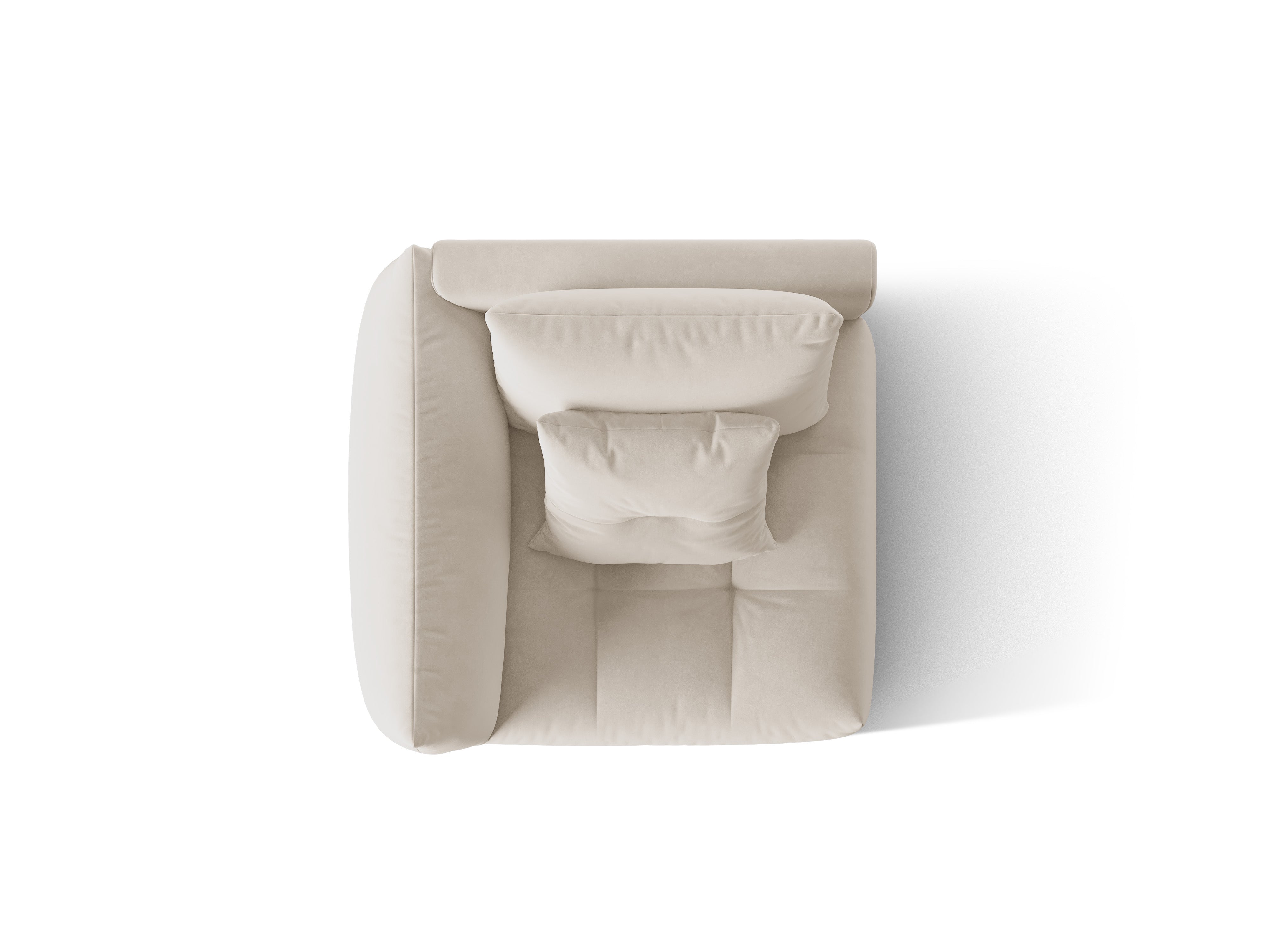 Sofabed modulární sametový BLOOM - levý prvek ecru