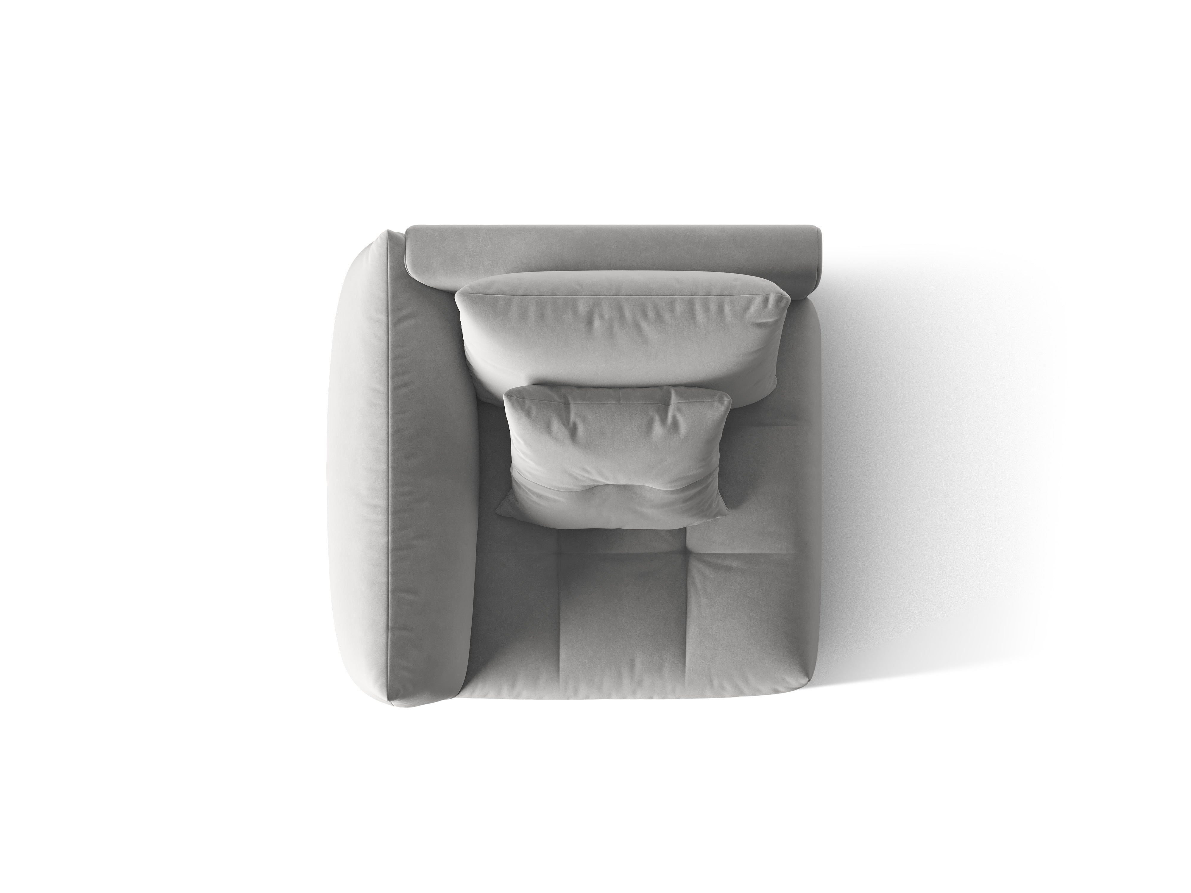 Sofa modułowa aksamitna BLOOM - element lewostronny szary