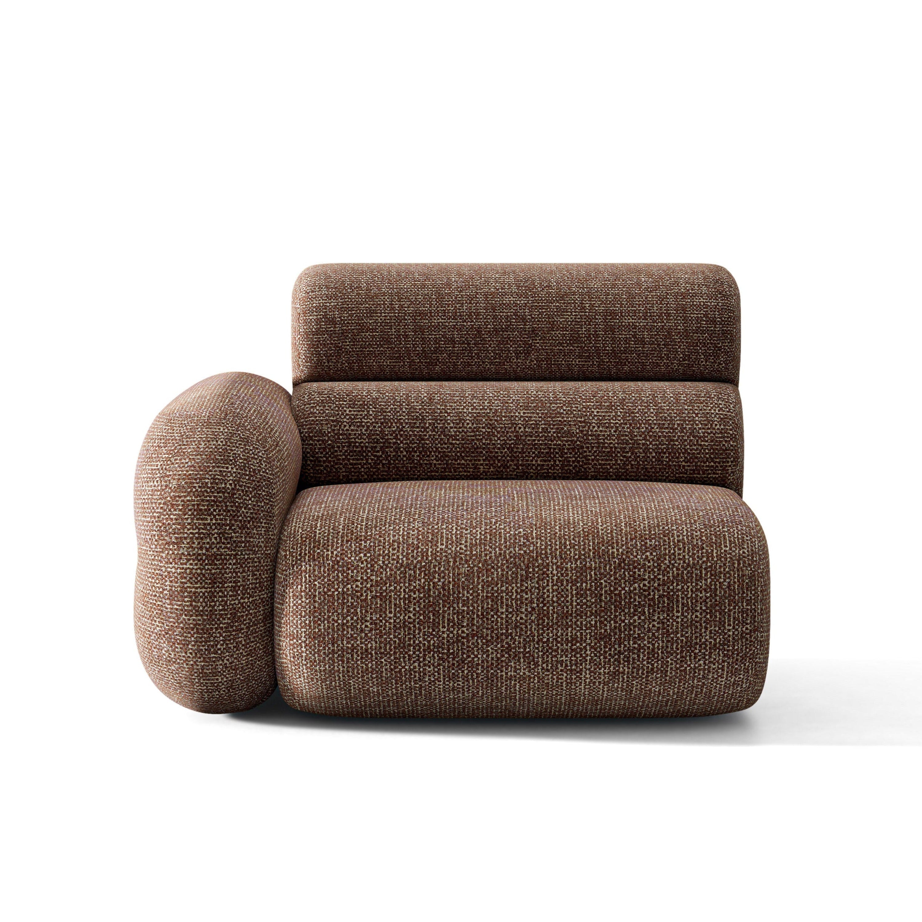 Sofa modulární NEO - levý modul hnědý melange