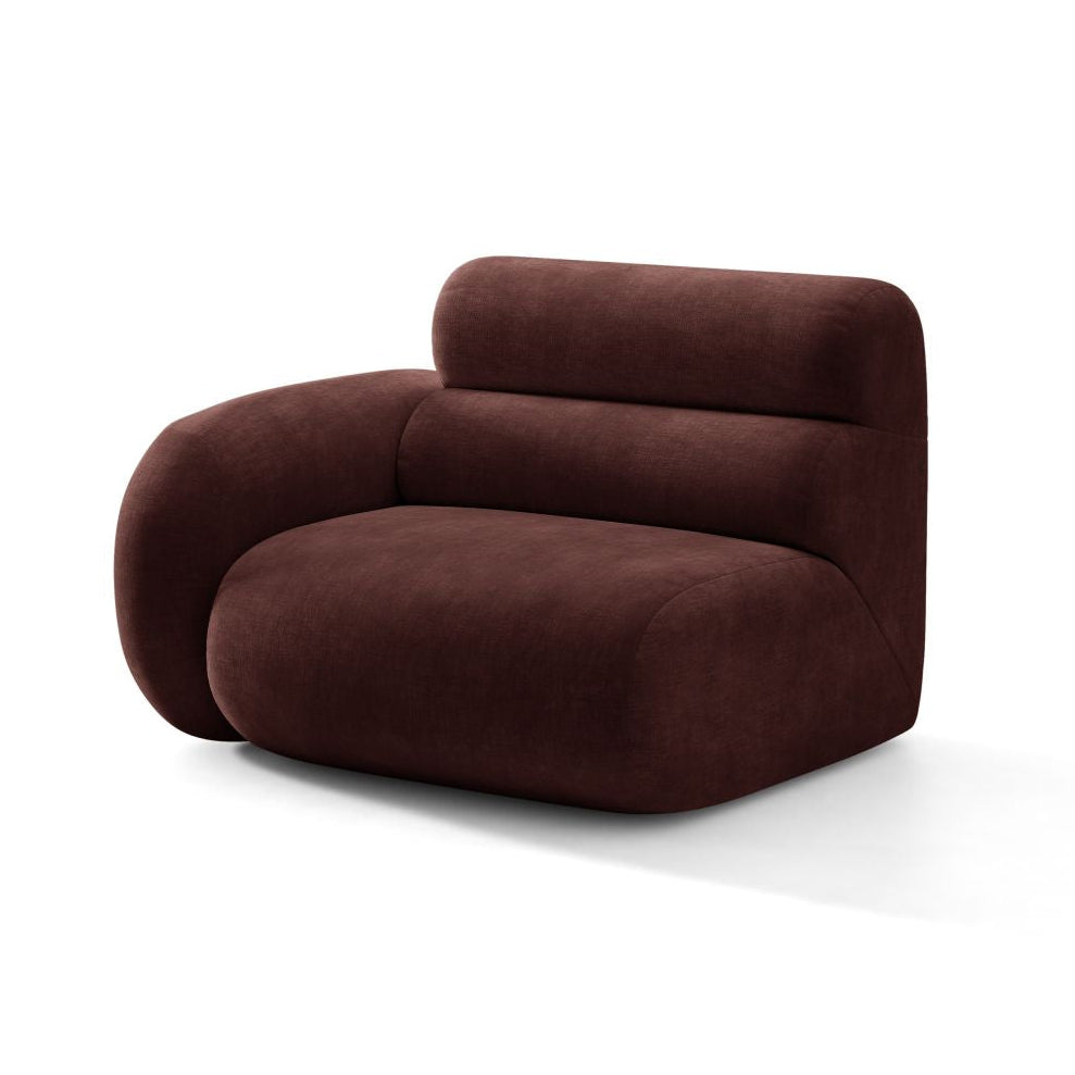 Sofa modulární NEO - levý modul z třešňového šenilu