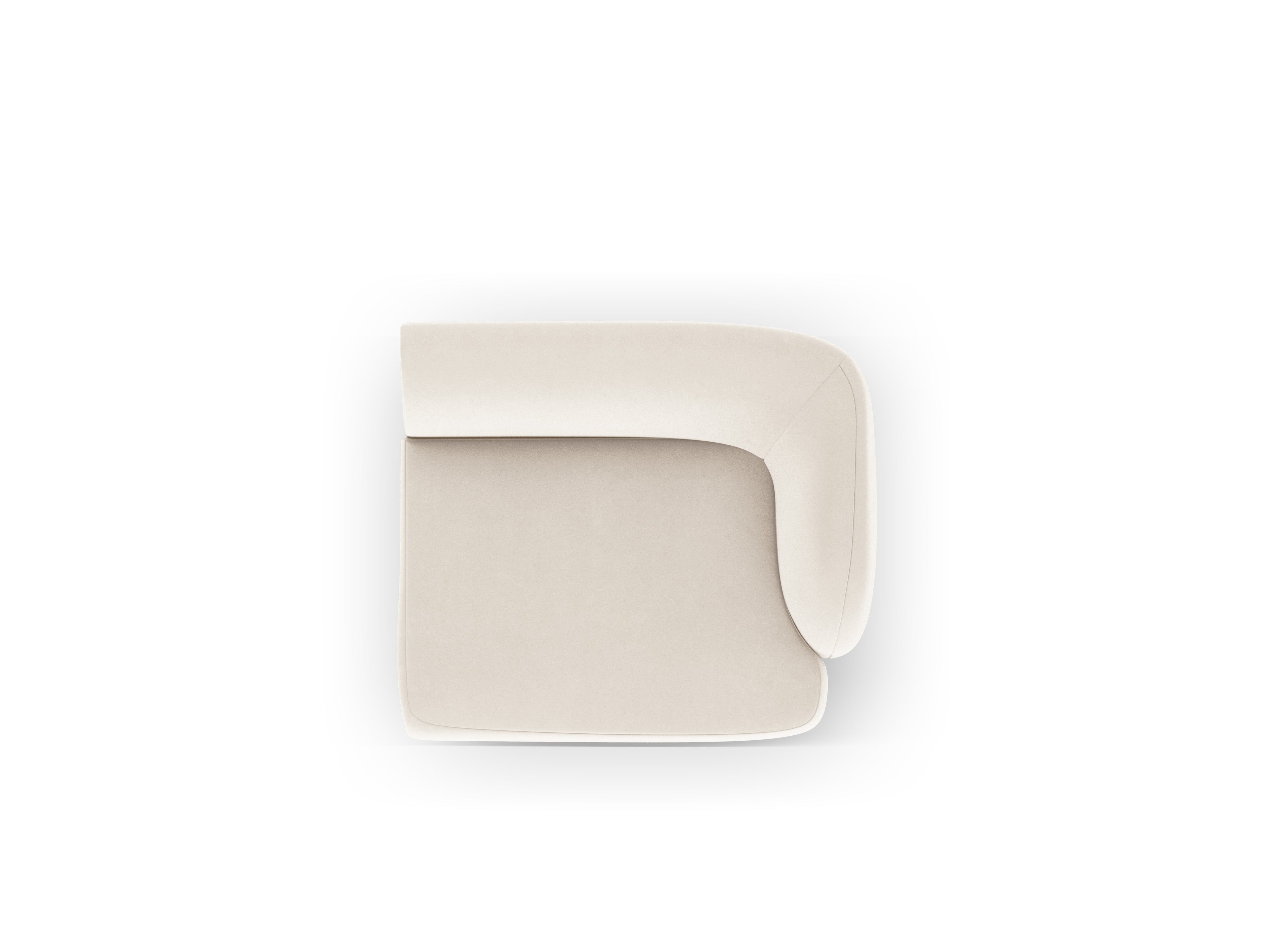 Velvet modular sofa MILEY - right-side module light beige